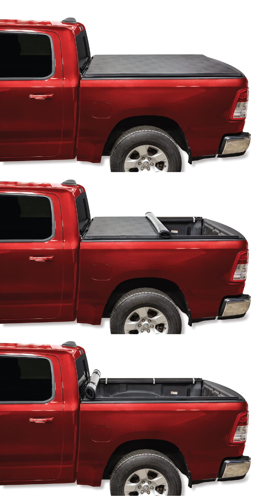 Leer Rollitup | Compatible With 2015-2023 Ford F-150 With 5.6' Bed | Soft Roll Up Truck Bed Tonneau Cover | 4R112 | Low-Profile,