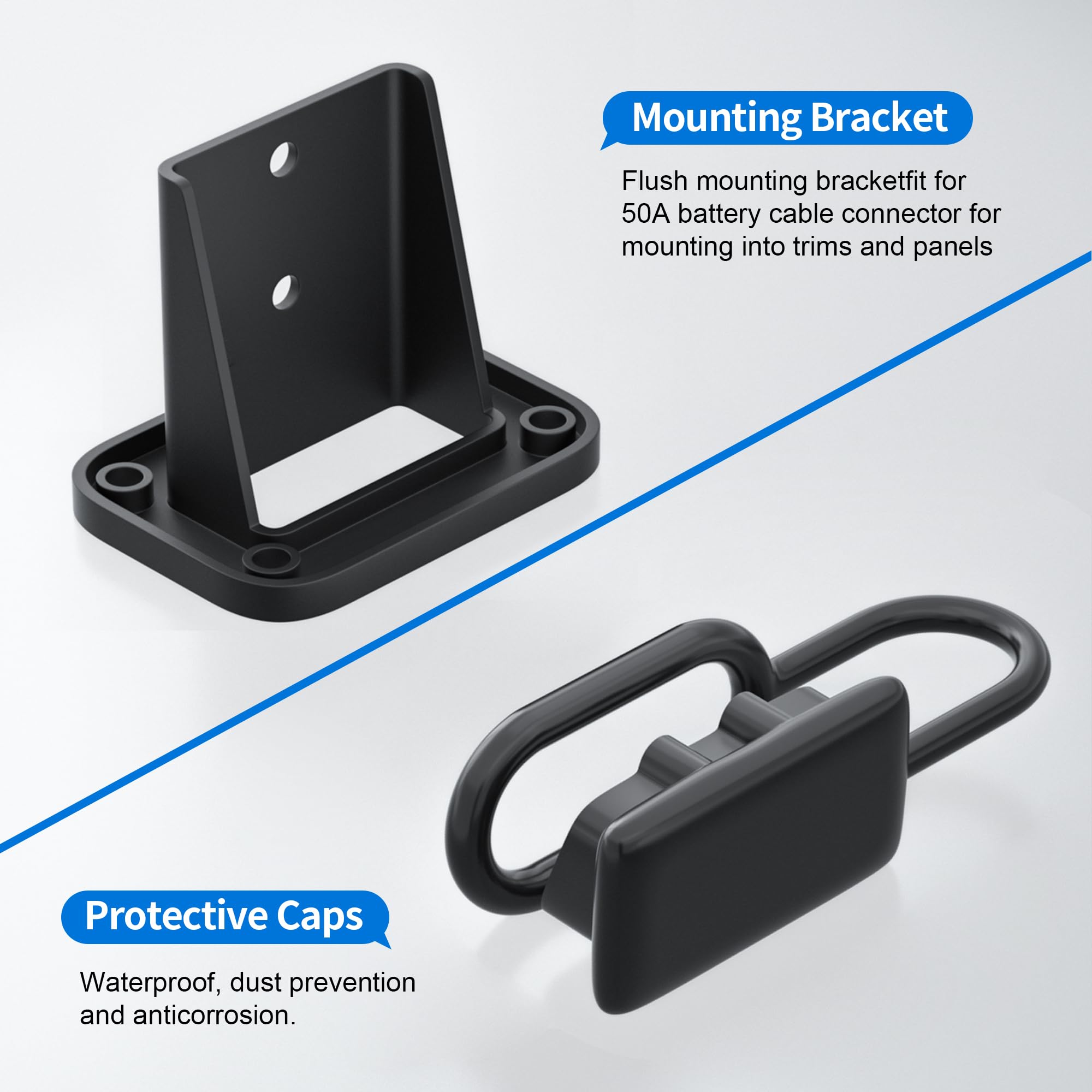 Rvboatpat 50 Amp Battery Quick Connect/Disconnect Connector 6 To 12 Gauge Battery Cable Connector Quick Disconnect Battery Termi