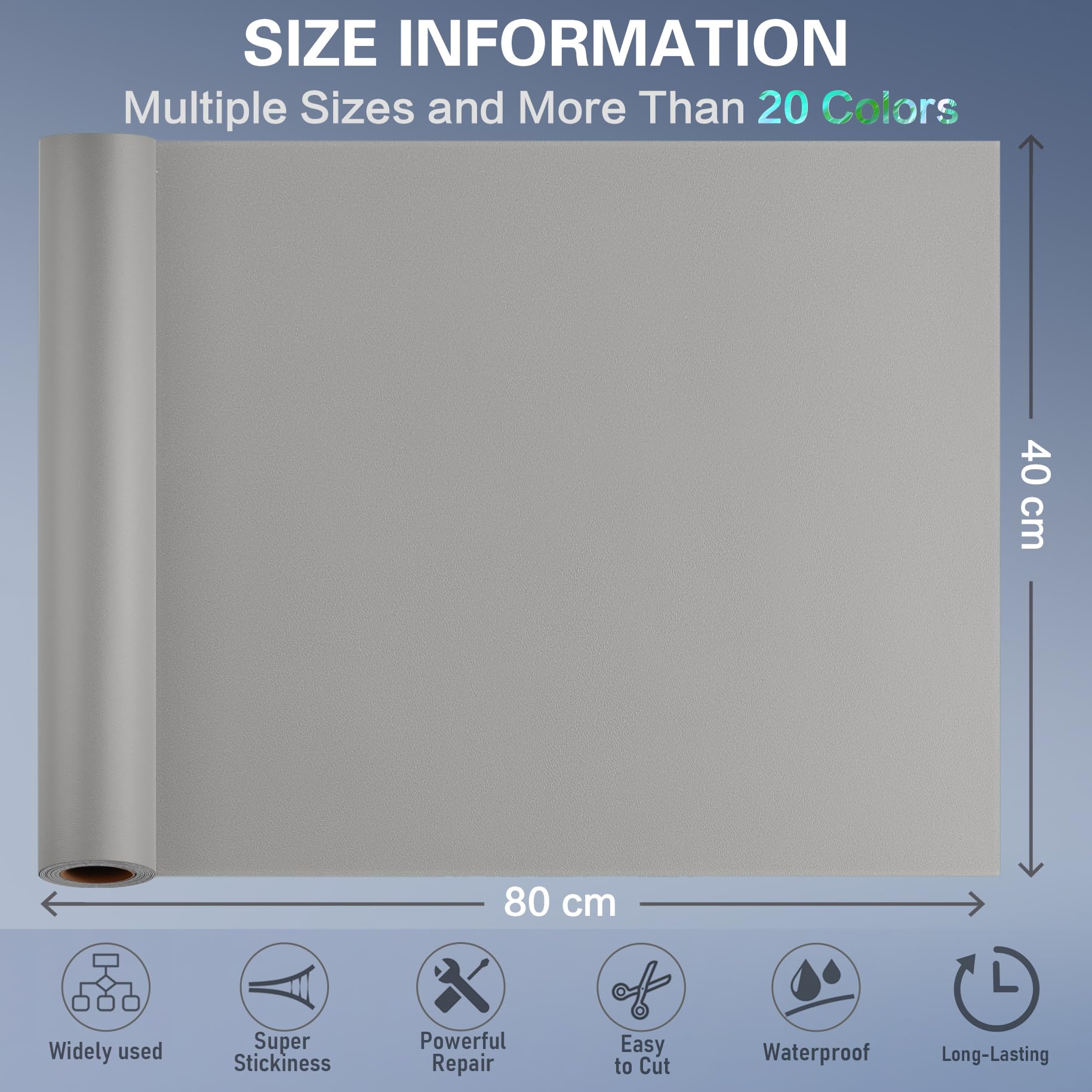 Self Adhesive Leather Repair Patch Kit, 31.4 In X 16 In Large Vinyl Leather Repair Tape For Furniture, Car Seat, Couch, Sofa, Ch