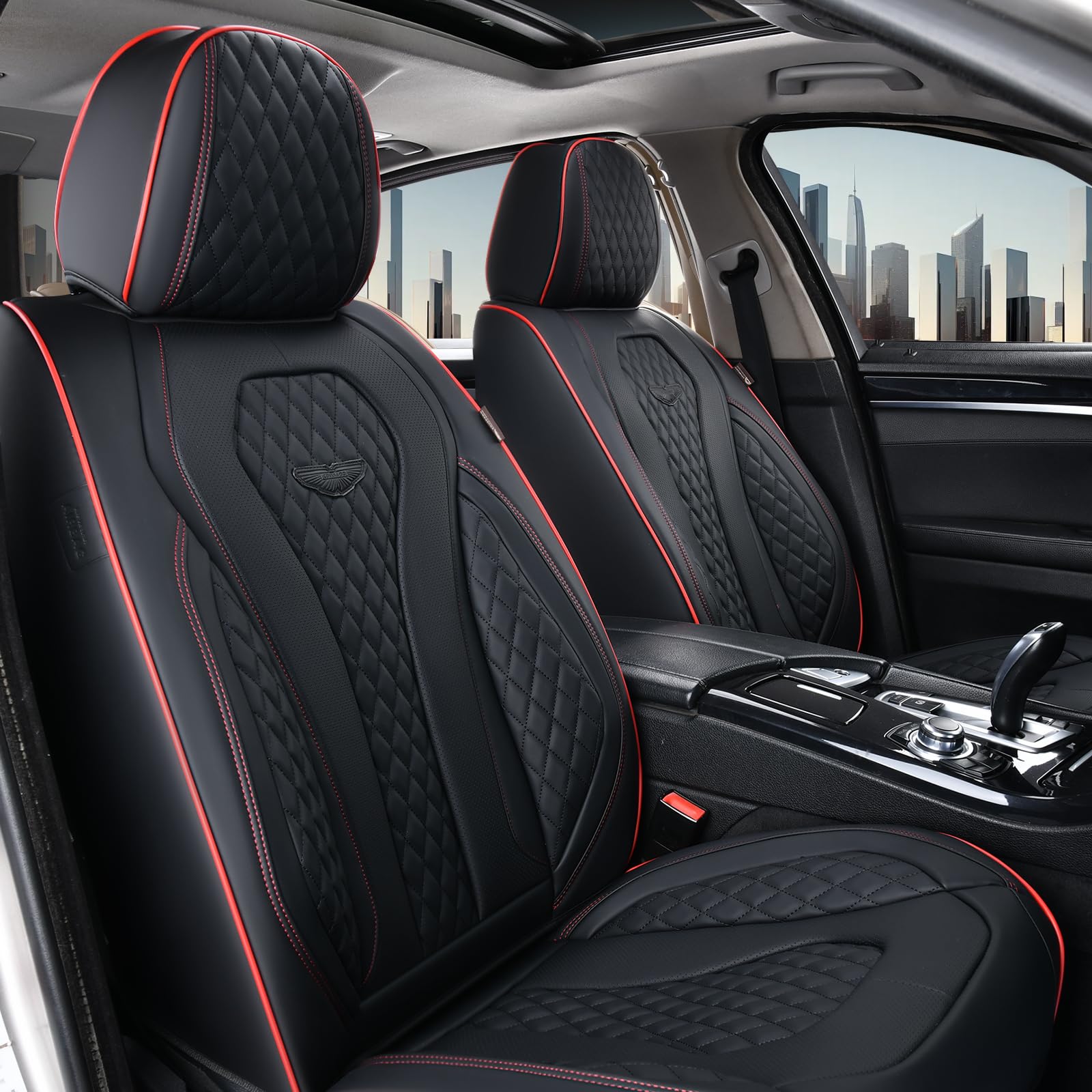 Coverado Car Seat Covers Full Set, Black Seat Covers, Waterproof Car Seat Cover, Car Seat Cushion, Car Seat Covers Front Seats B