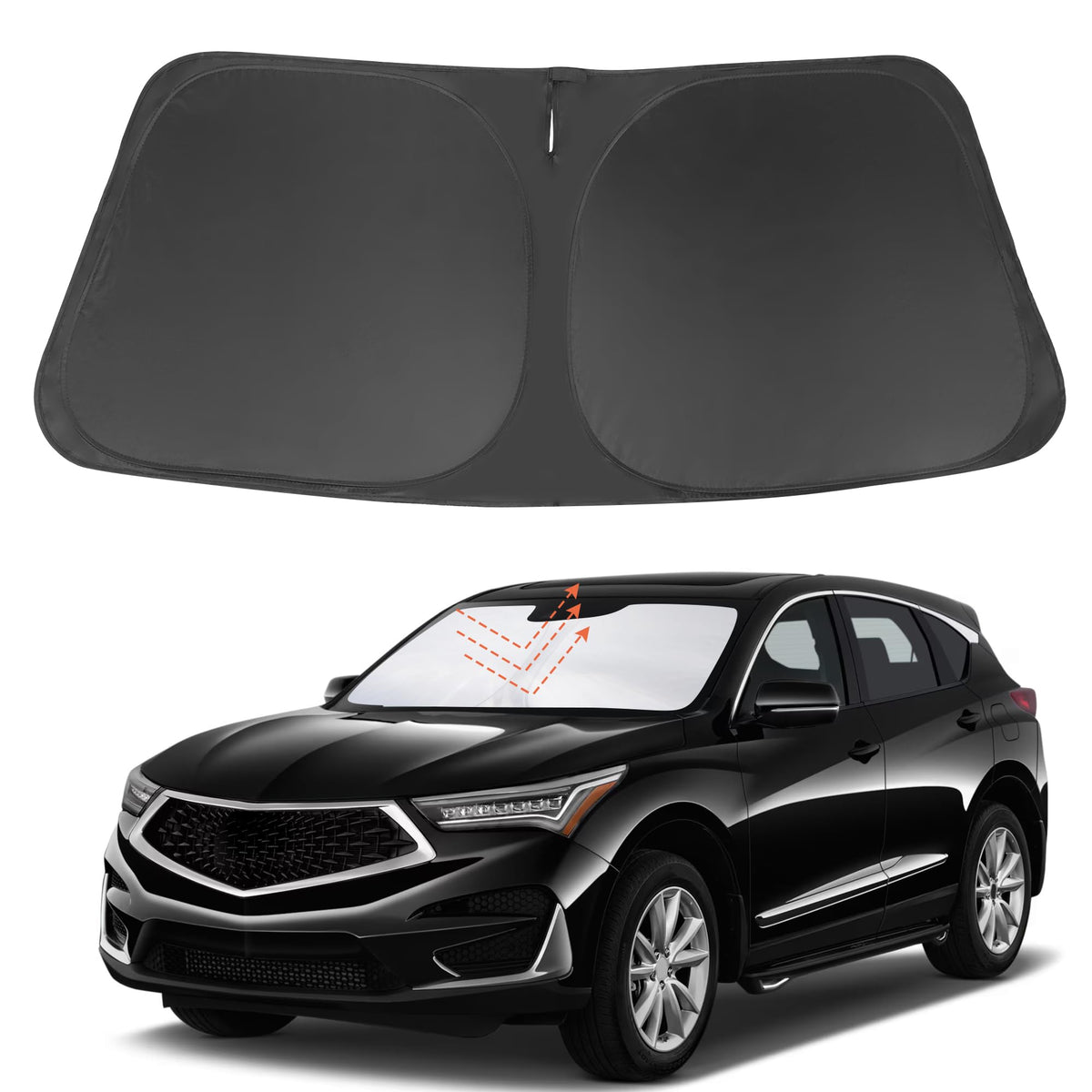 Yycke Windshield Sun Shade Accessories Compatible With 2019-2024 2025 Rdx For Acura Foldable Sunshade Sun Visor Blocks Uv