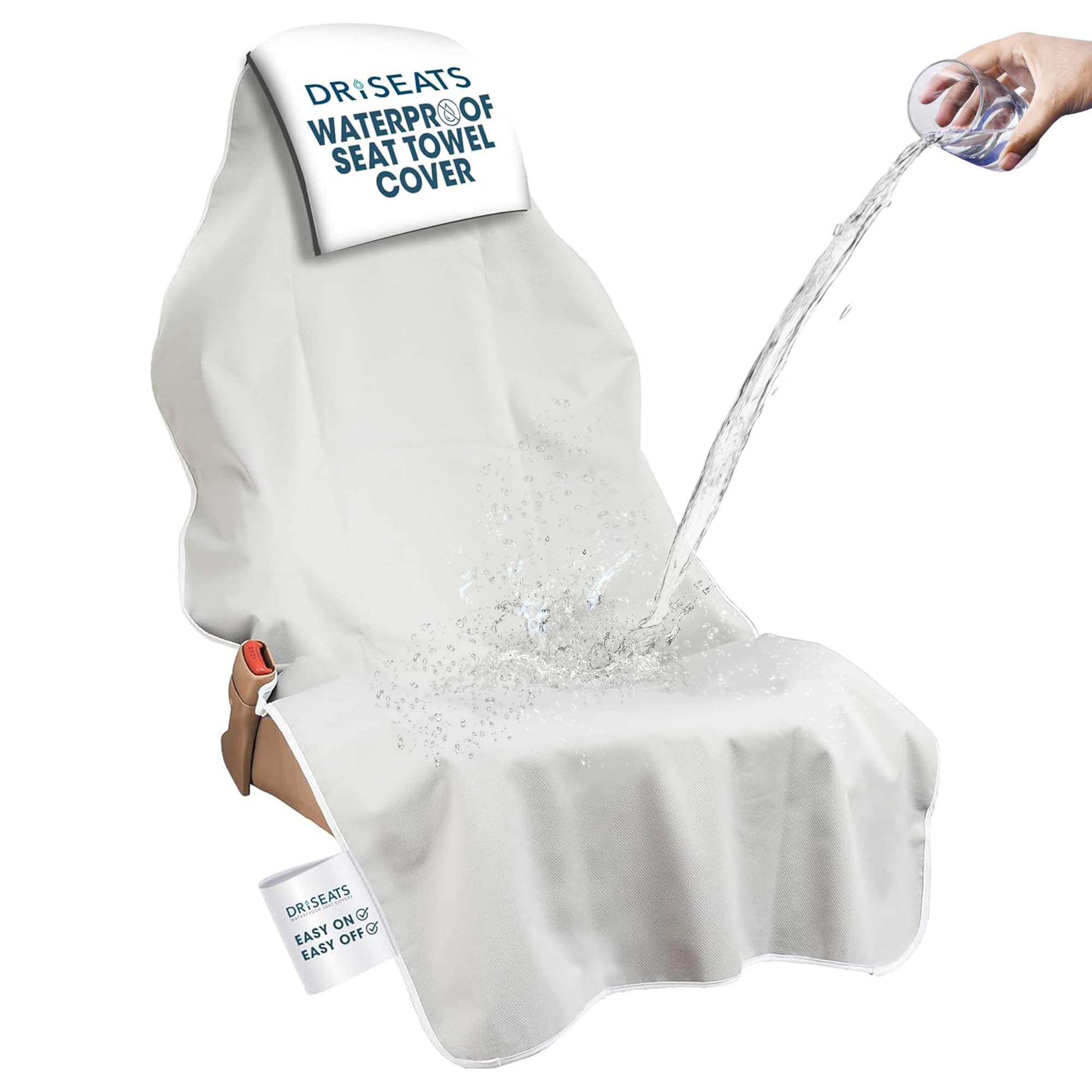 Dri Seats Waterproof Car Seat Cover - Premium Sweat Towel With Slip Resistant Backing For Front Seats In Car, Truck, Suv - Unive