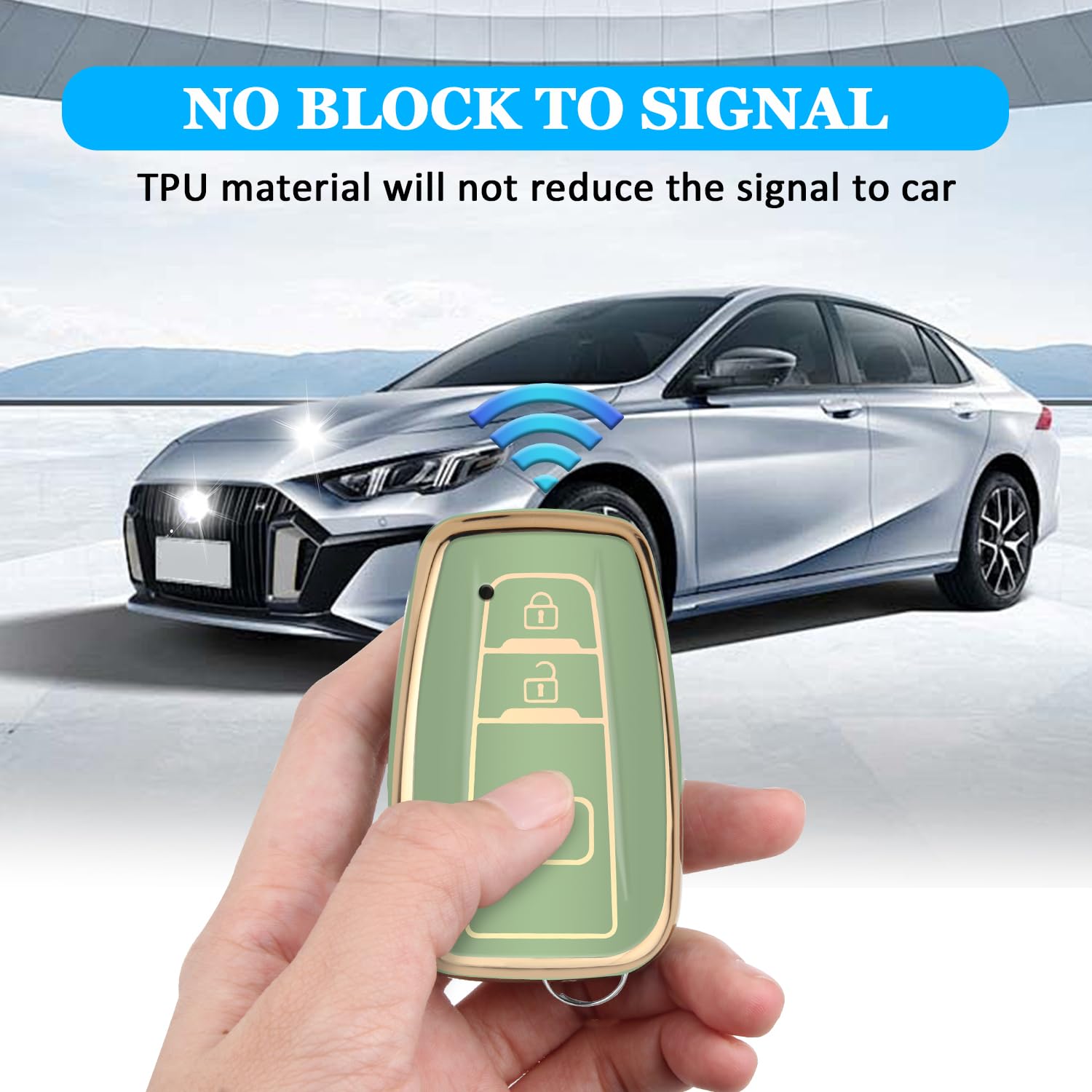 Mild East For Toyota 4Runner Key Fob Cover With Keychain, Soft Tpu Full Protection Key Case Shell Compatible With 2016-2025 Rav4