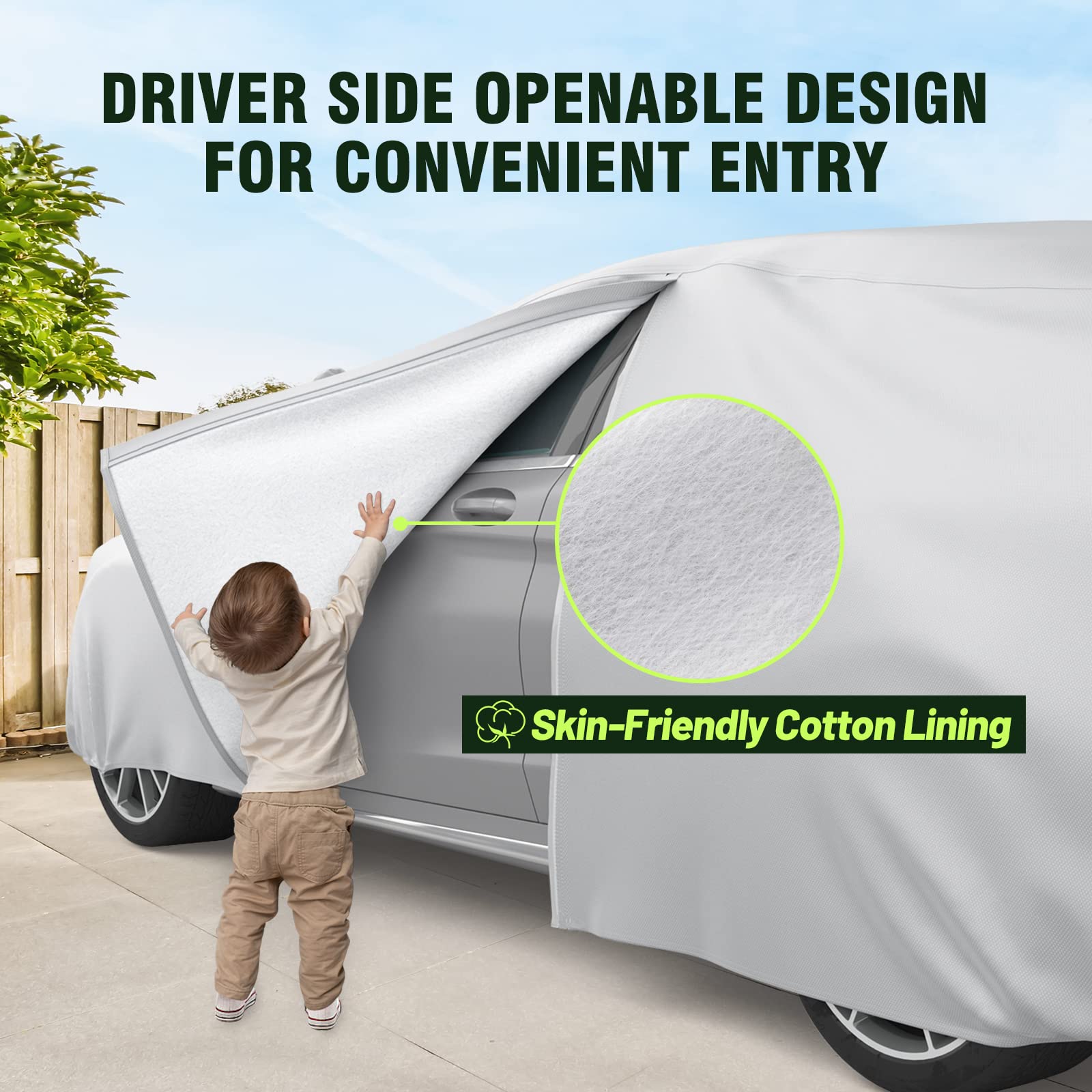 Favoto Suv Car Cover Waterproof - All Weather 6 Layers Full Exterior Covers For Automobiles Outdoor Rain Sun Snow Protection Uni