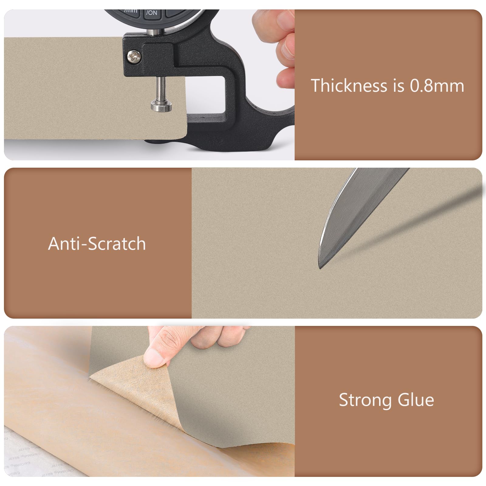 Oaz Self Adhesive Leather Repair Tape, 16X31.5 Inch Leather Repair Patch For Furniture, Leather Repair Kit For Car Seats, Couch,