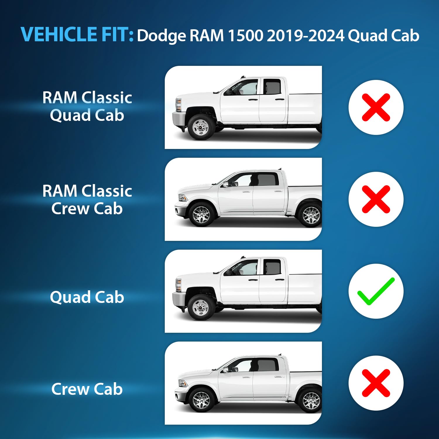 Nilight In Channel Rain Guards For Dodge Ram 1500 2019 2020 2021 2022 2023 2024 Quad Cab Original Window Deflectors, Vent Window