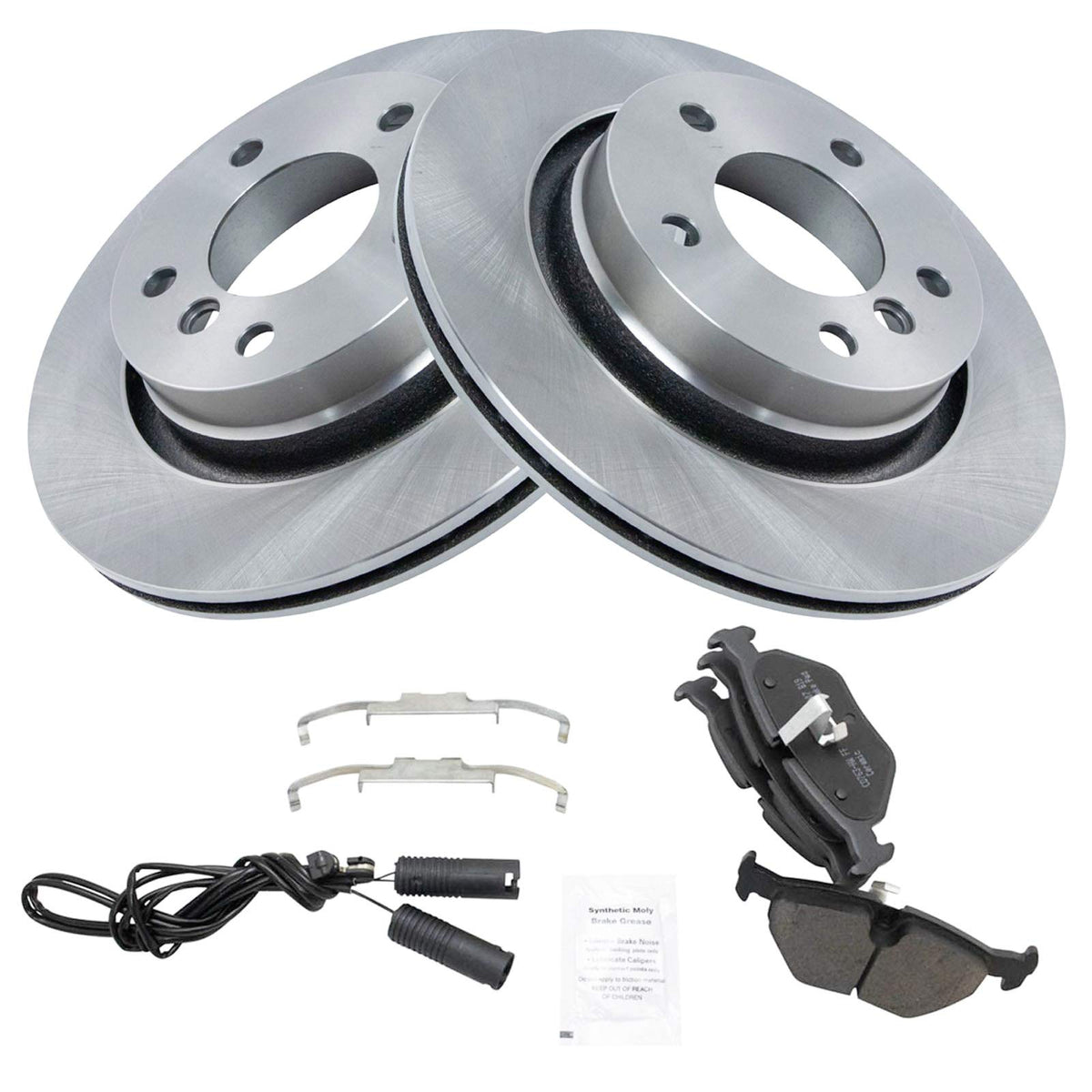 Trq Rear Brake Pad & Rotor Kit Brake Pads Brake Rotor Ceramic Compatible With 2000 Bmw 323Ci 323I 2001-2006 325Ci 2001-2005 325I