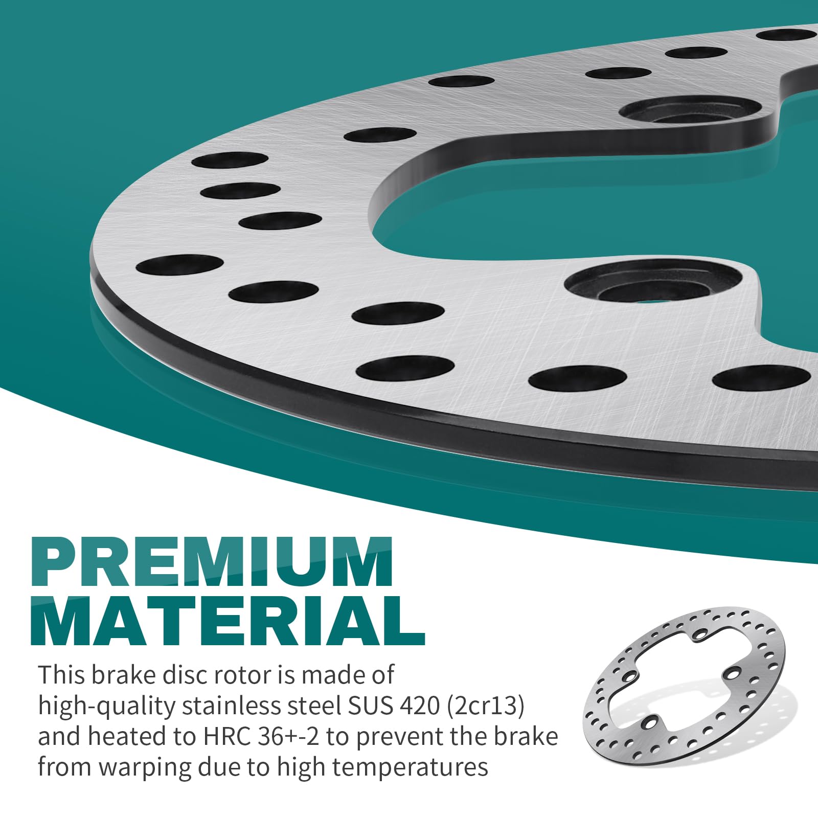 M Mati Rear Left/Right Brake Disc Rotor For Yamaha Grizzly 550 Yfm550 2009-2014 Grizzly 700 Yfm700 2007-2020 1Hp-F582V-00-00