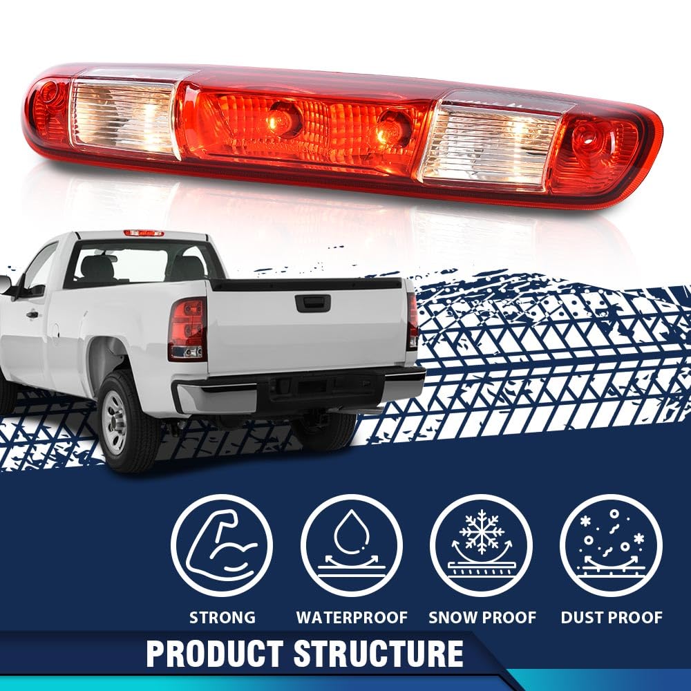 Pit66 Third Brake Light 3Rd Cargo Lamp High Mount Stop Light Compatible With Chevy Silverado Gmc Sierra 1500 2008-2013/Fit Chevy