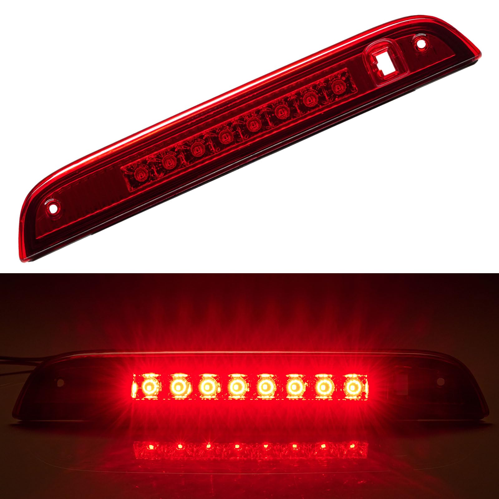 Cxdar Third 3Rd Brake Light Led For 2007-2017 Jeep Patriot, High Mount Rear Brake Lights Assembly For 07-17 Jeep Patriot, Waterp