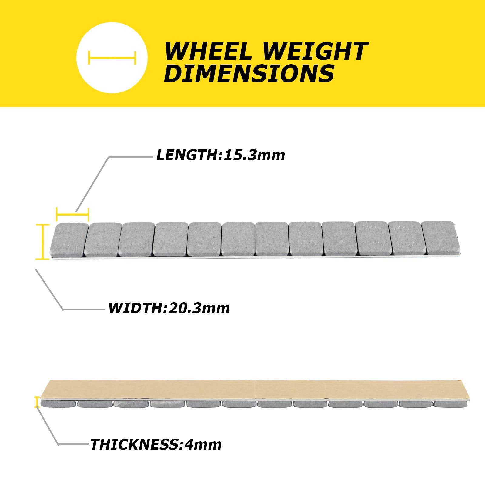 Yizbap Wheel Weights Gray 1/4 Oz, 5Kgs/11Lb/Roll, 715Pcs, With Strong Adhesive. 0.25 Ounce Stick On Wheel Weights For Cars, Trucks, Suvs, Motorcycle And Others