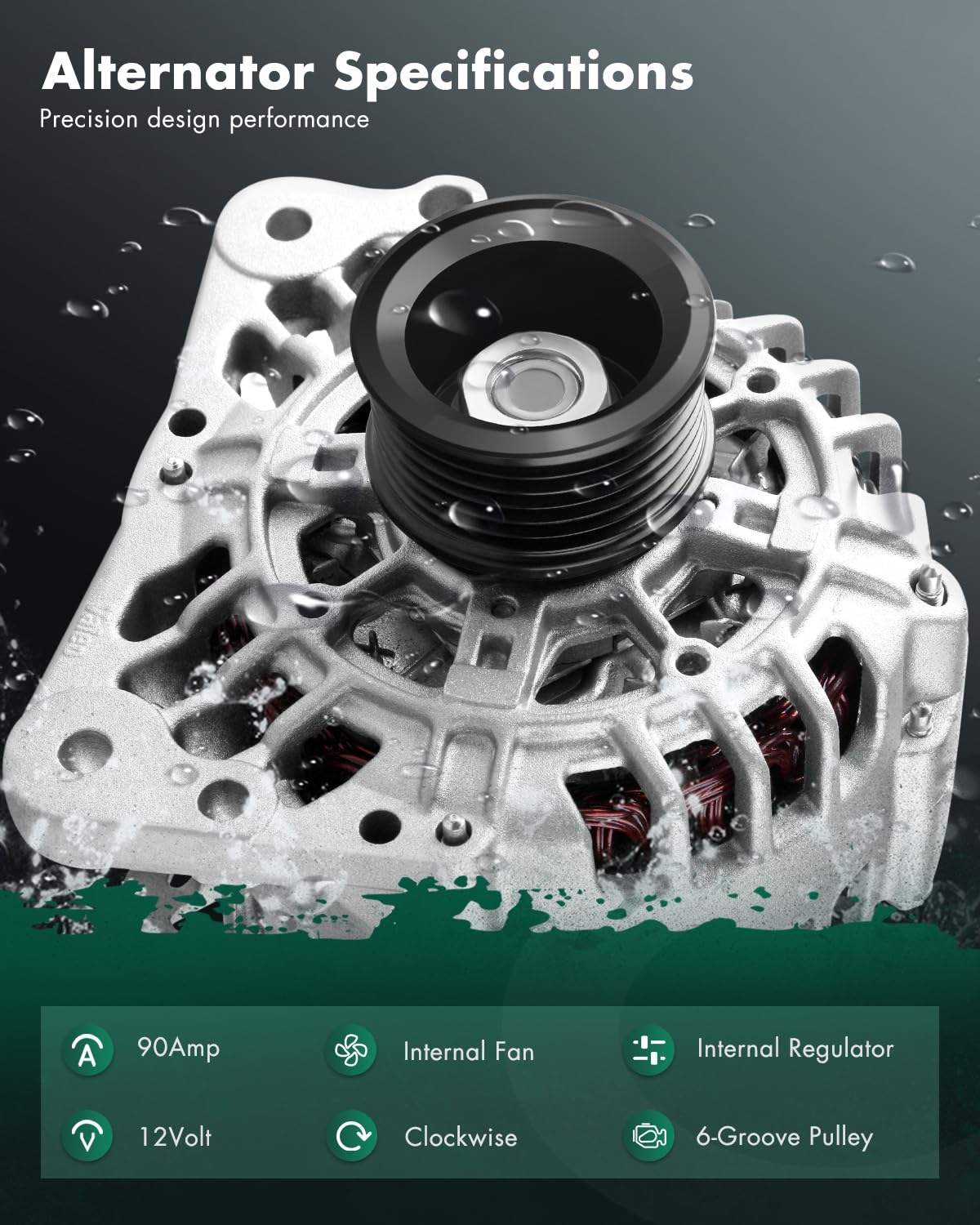 SCITOO Alternator Compatible with 1.8L 2.0L for Volkswagen for Beetle 1999-2005, for Golf 1999-2006, for Jetta 1999-2005 - 12V 9