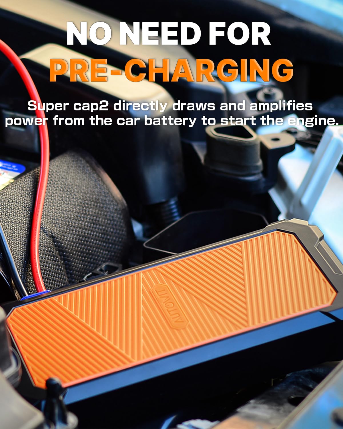 Autowit Super Capacitor Jump Starter, 12V Batteryless Portable Jump Box, Jumper Cables for 8.0 Gas&4.0 Diesel Car, Portable Jump