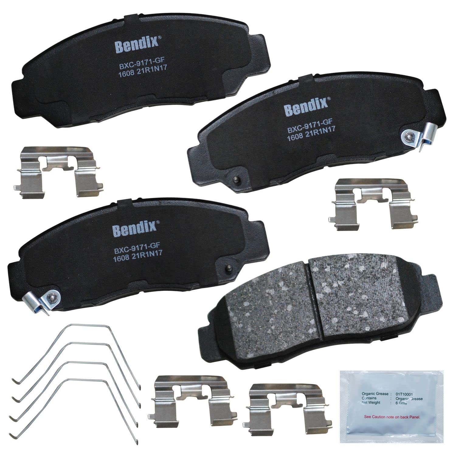 Bendix Priority1 Cfc1608 Ceramic Front Brake Pads For Acura Csx 2010-2006, Honda Accord 2007-2003, Civic 2010-2006, Civic 2013-2