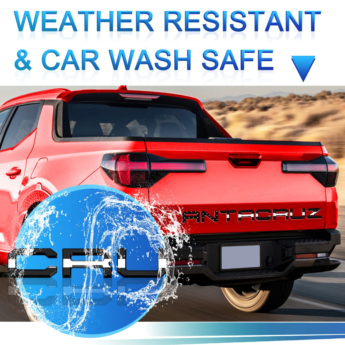 Tailgate Insert Letters Compatible for 2022 2023 Santa Cruz 3M Adhesive & 3D Raised Tailgate Decal Letters (Black American Flag)