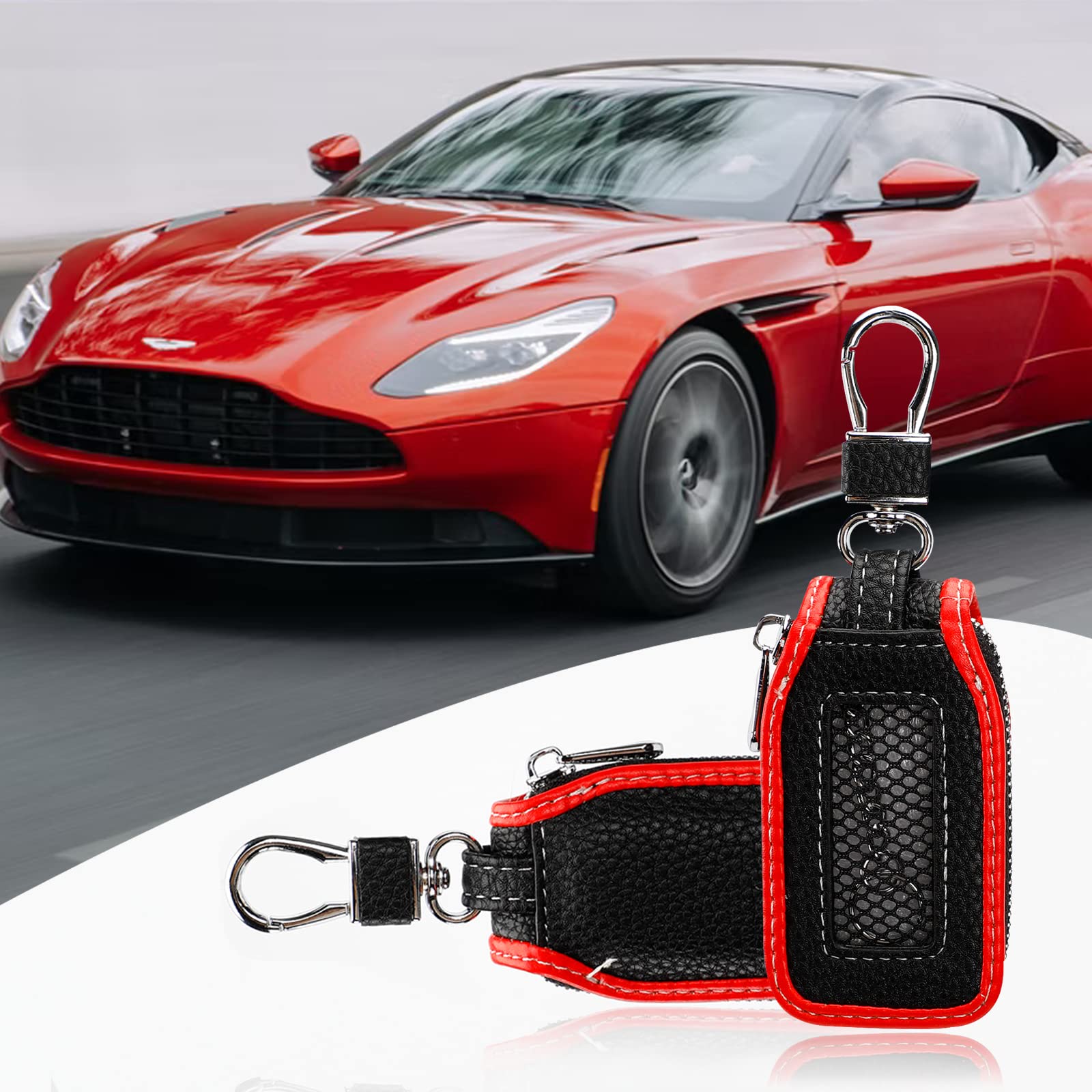 2 Pieces Leather Car Key Chain Case Holder Car Key Case Key Fob Protector Car Key Fob Cover Case