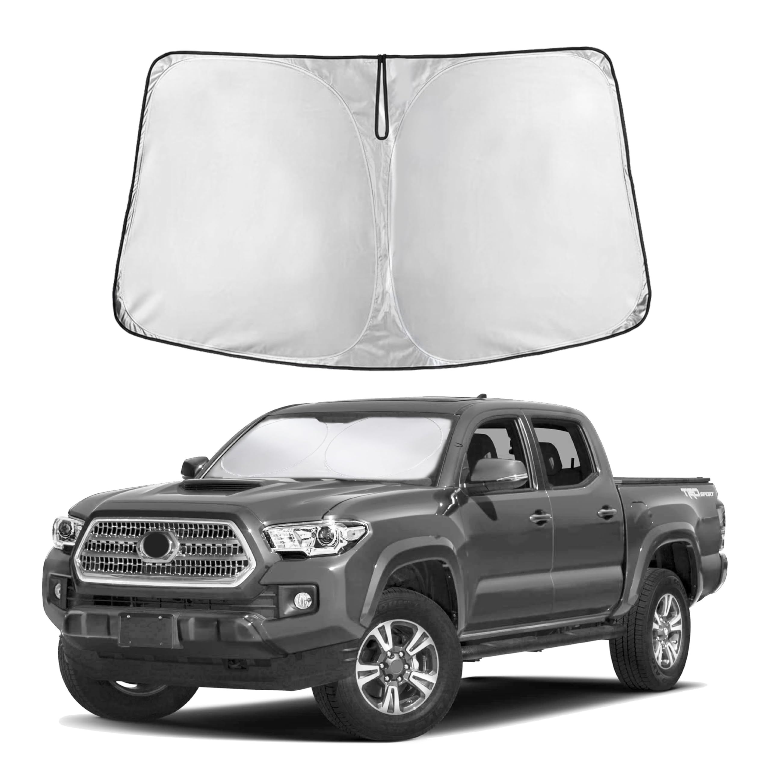 Toyota Tacoma 2016-2025 Windshield Sunshade | 4-Layer 240T Front Window Shade, Custom Fit For Toyota Tacoma 2Dr/4Dr Pickup Truck