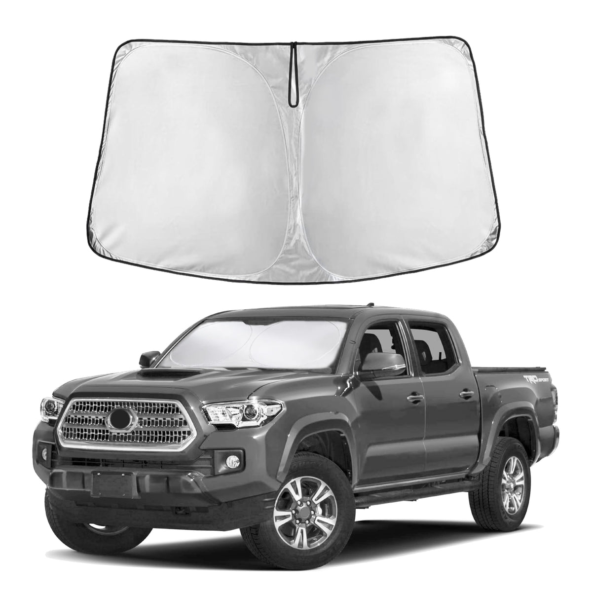 Toyota Tacoma 2016-2025 Windshield Sunshade | 4-Layer 240T Front Window Shade, Custom Fit For Toyota Tacoma 2Dr/4Dr Pickup Truck