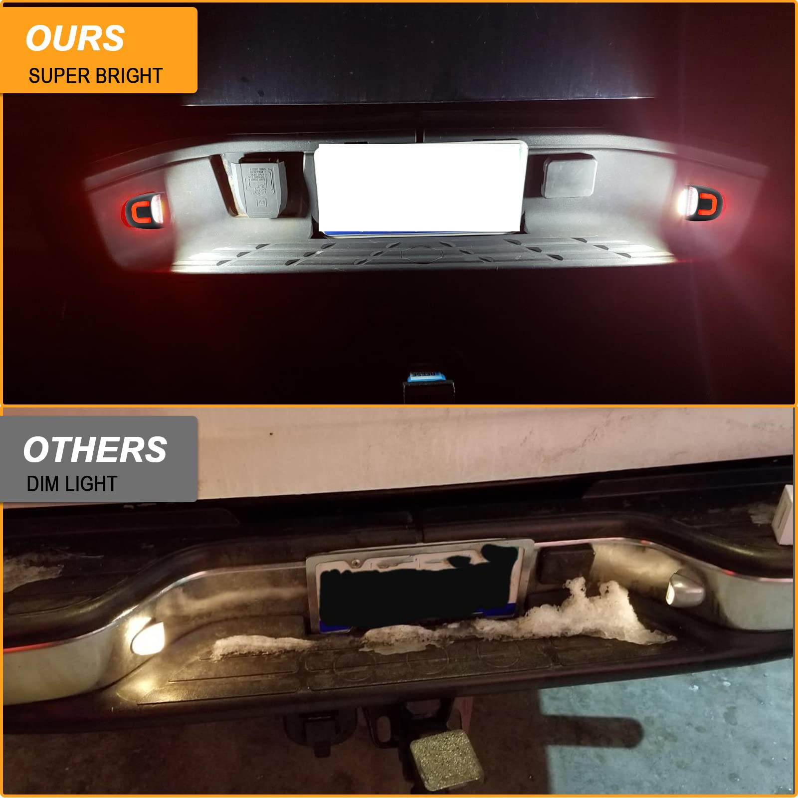 R&F Auto Red U-Shaped Led License Plate Lights Compatible With Silverado & Sierra 1500 2500 3500 Hd/Avalanche/Tahoe/Suburban/Tra