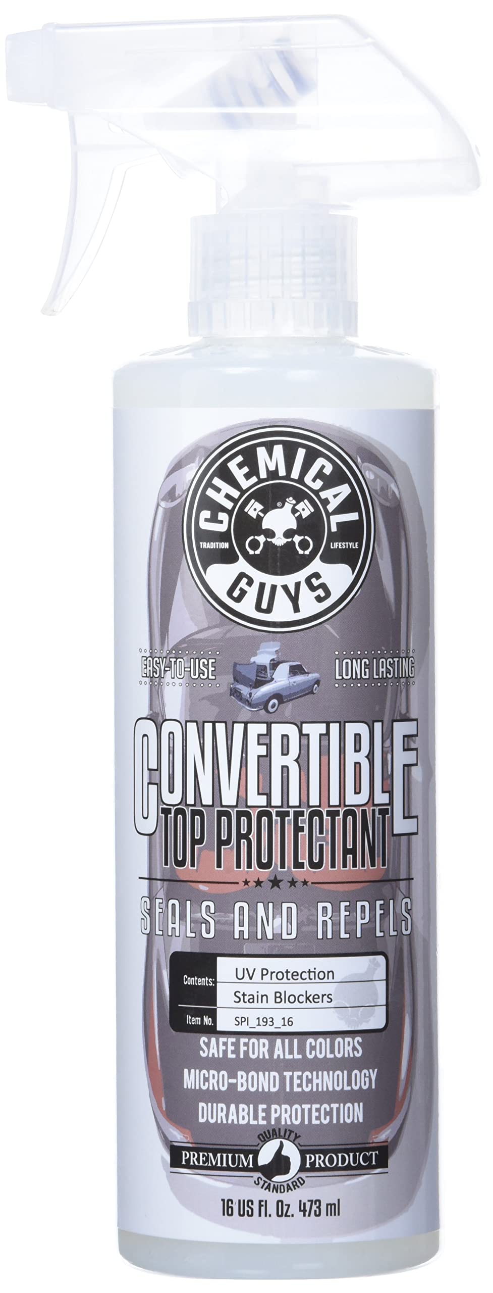 Chemical Guys Spi_193_16 Convertible Top Protectant And Repellent, (Helps Prevent Fading & Discoloration On Fabric Sot Tops) 16 