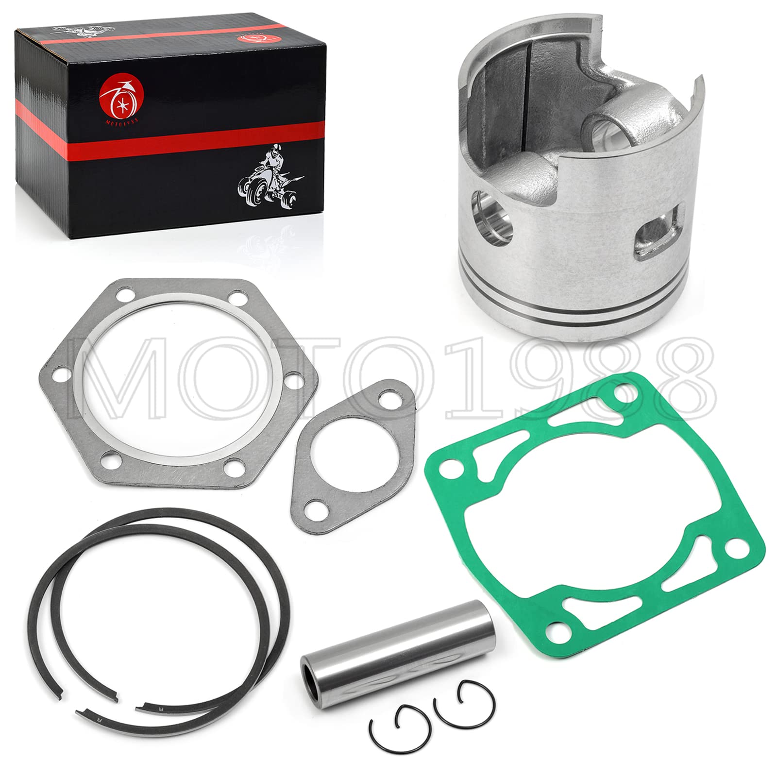 Piston & Piston Rings Kit And Gasket For Ezgo 2 Cycle Gas Golf Cart 1976-1988 72Mm Standard Bore 244Cc Ec25-Ds Ec25 2Pg Engine 14997-G1 14554-G1