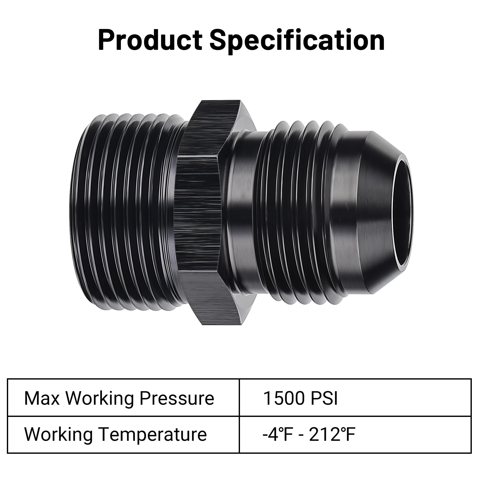 Evil Energy 10An Male Flare To M24 X 1.5Mm Male Metric Fitting Adapter Aluminium Alloy 2Pcs