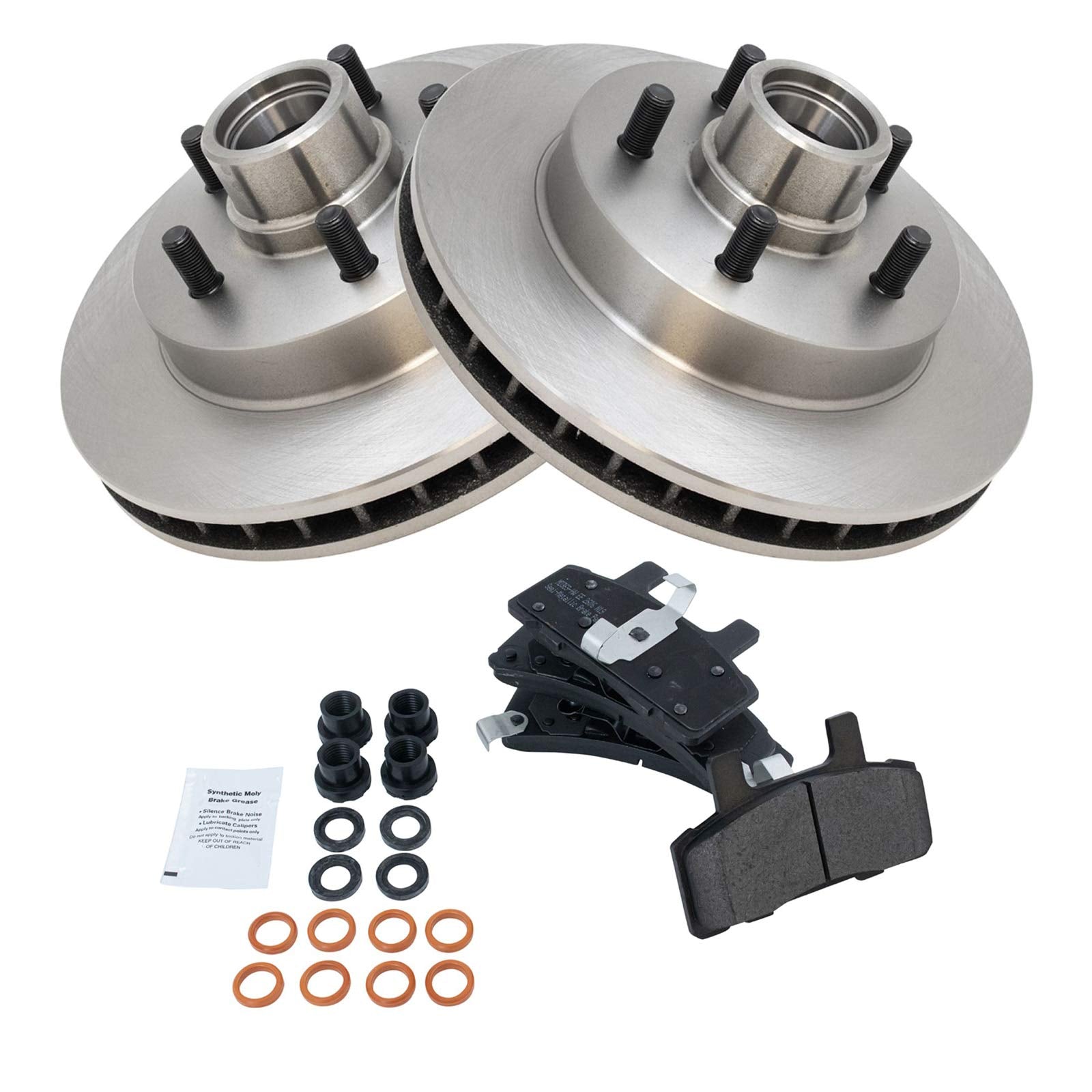 Trq Front Brake Pad & Rotor Kit Brake Pads Brake Rotor Semi-Metallic Compatible With 1995-1999 Chevrolet C1500 1992-1999 C1500 S