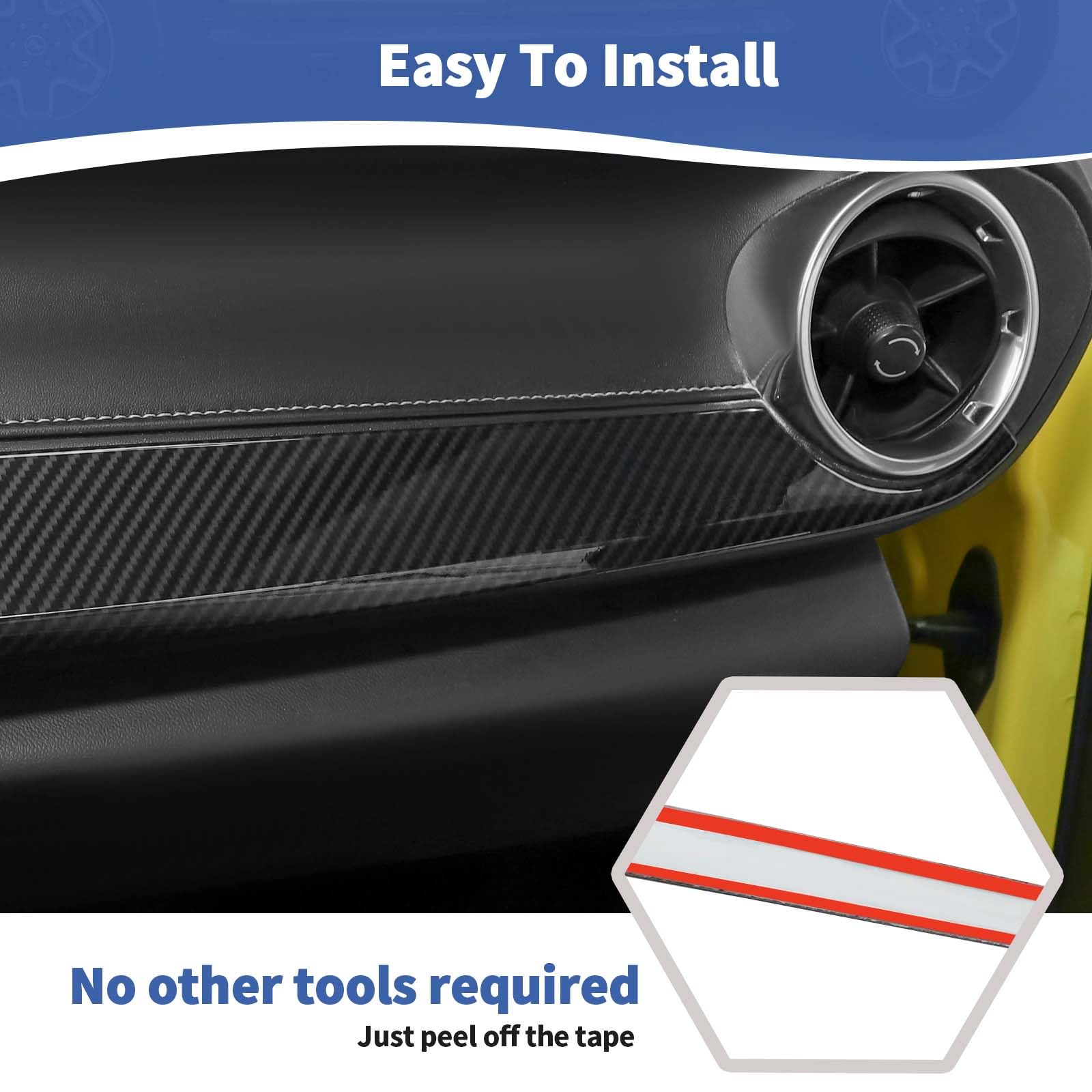 RT-TCZ for Camaro Passenger Dash Panel Trim Cover Carbon Fiber for Chevy Camaro 2017 2018 2019 2020 2021 2022 2023 Carbon Fiber Interior Accessories