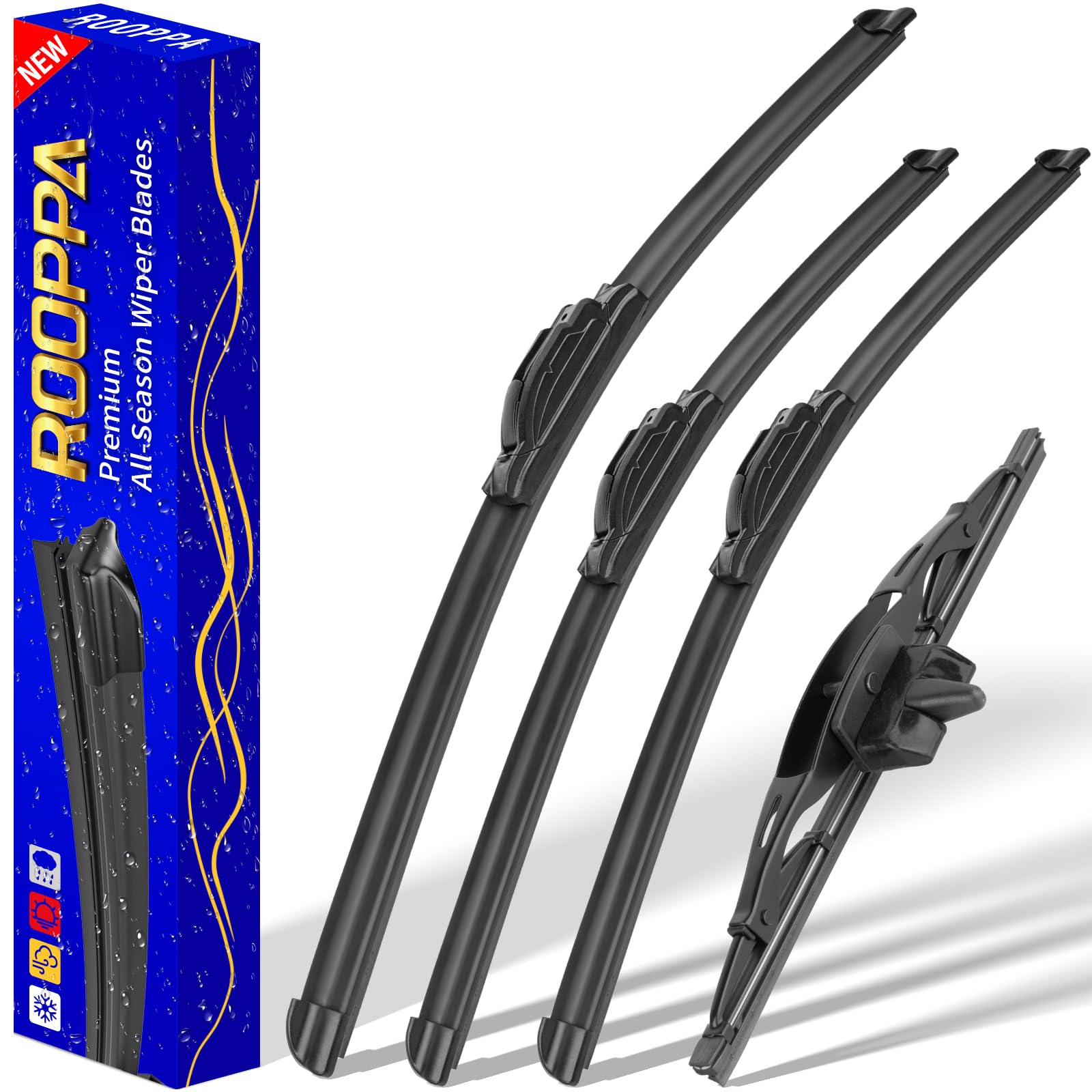 4 Wipers Replacement For 2007-2014 Toyota Fj Cruiser, Windshield Wiper Blades Original Equipment Replacement - 16/14/14/10 (Set Of 4) U/J Hook