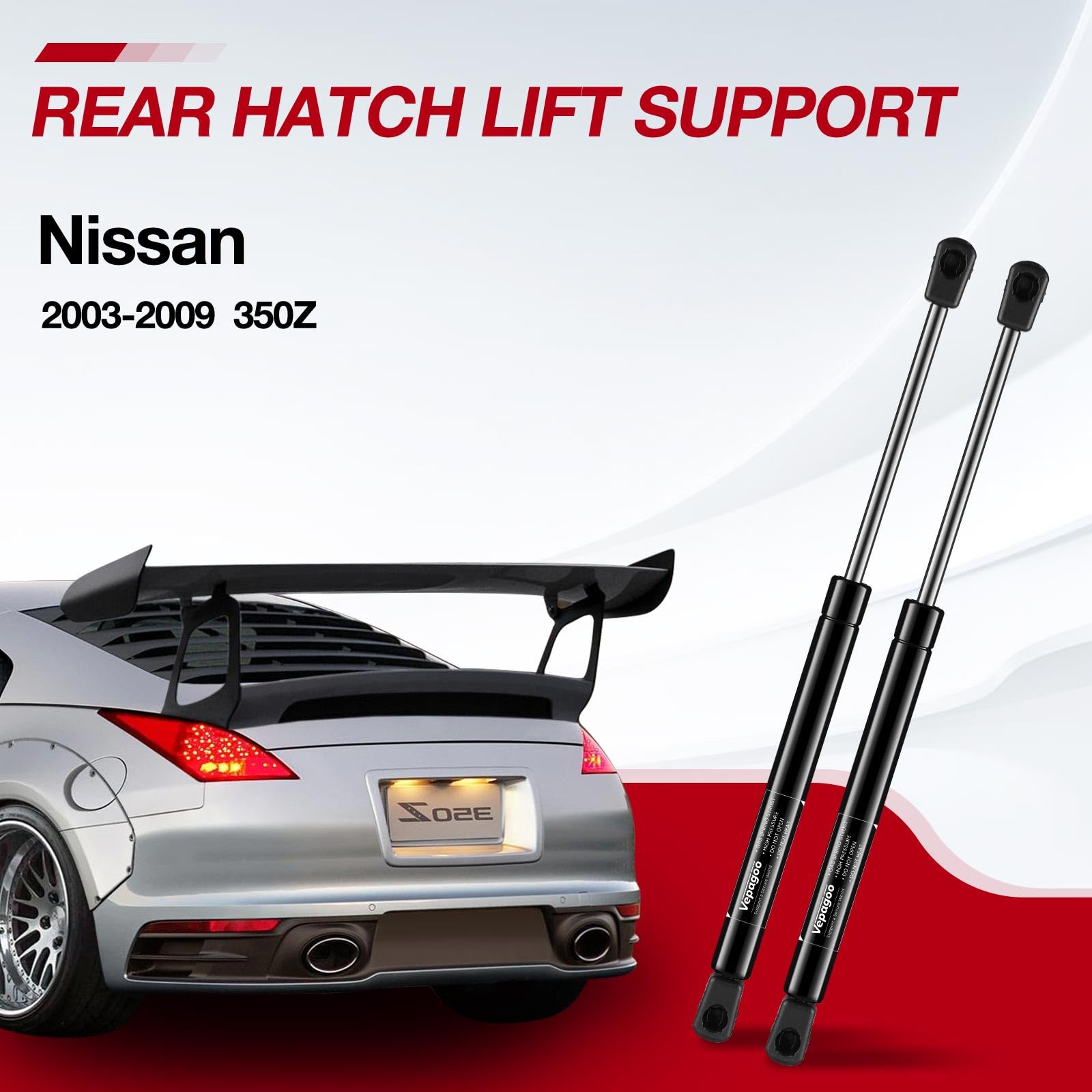 Vepagoo 4194 Rear Trunk Gas Shocks Compatible With 2003-2008 Nissan 350Z Liftgate Lift Supports Struts With Added Pressure For L