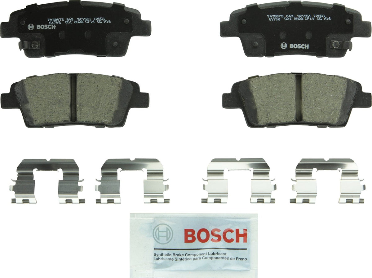 BOSCH BC1551 QuietCast Premium Ceramic Disc Brake Pad Set - Compatible with Select Genesis G80; Hyundai Genesis; Kia K900; REAR