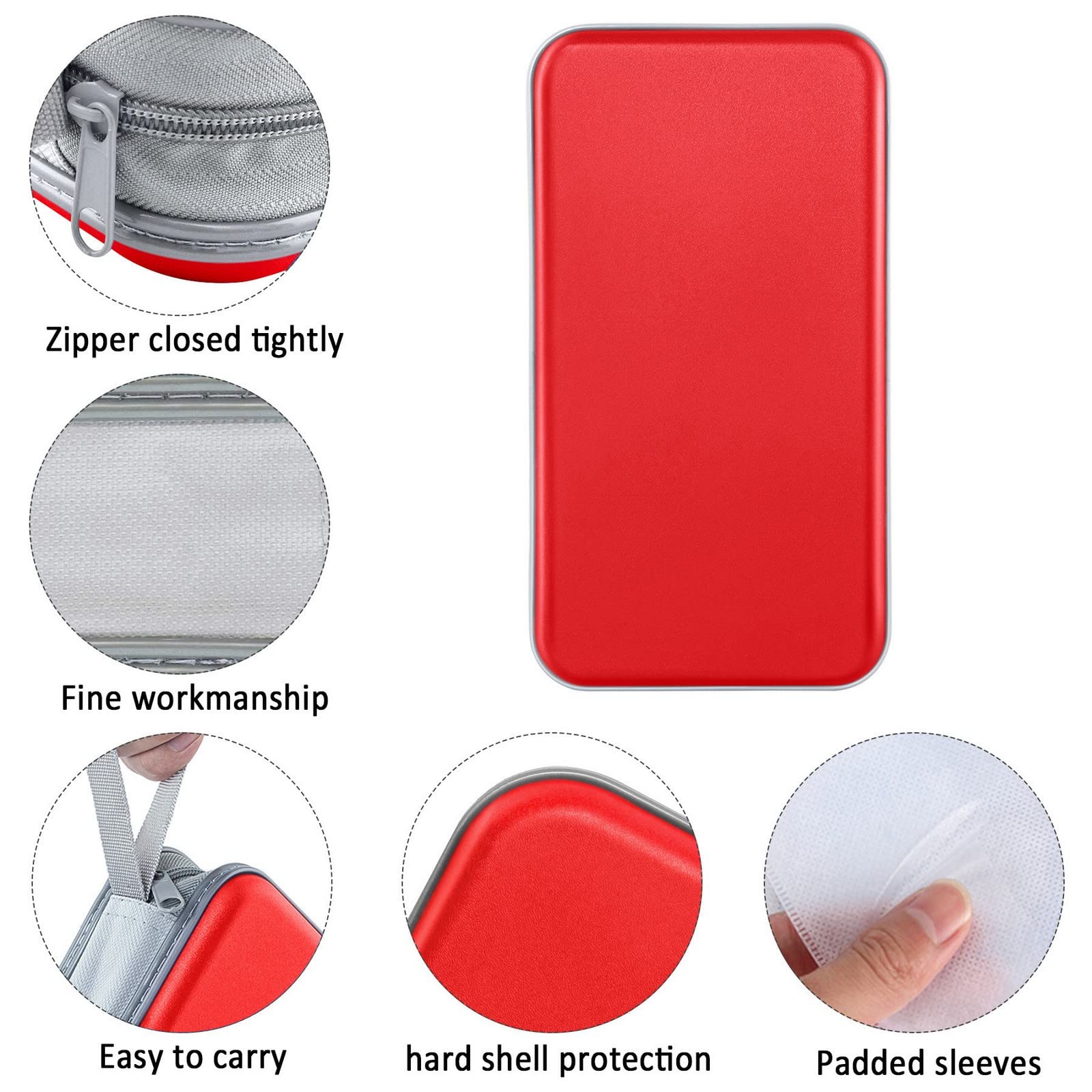 Cd Case, Siveit Dvd Case Holder 96 Capacity Hard Plastic Cd Dvd Disc Cases Storage Binder Wallet For Car Home Office Travel (Red