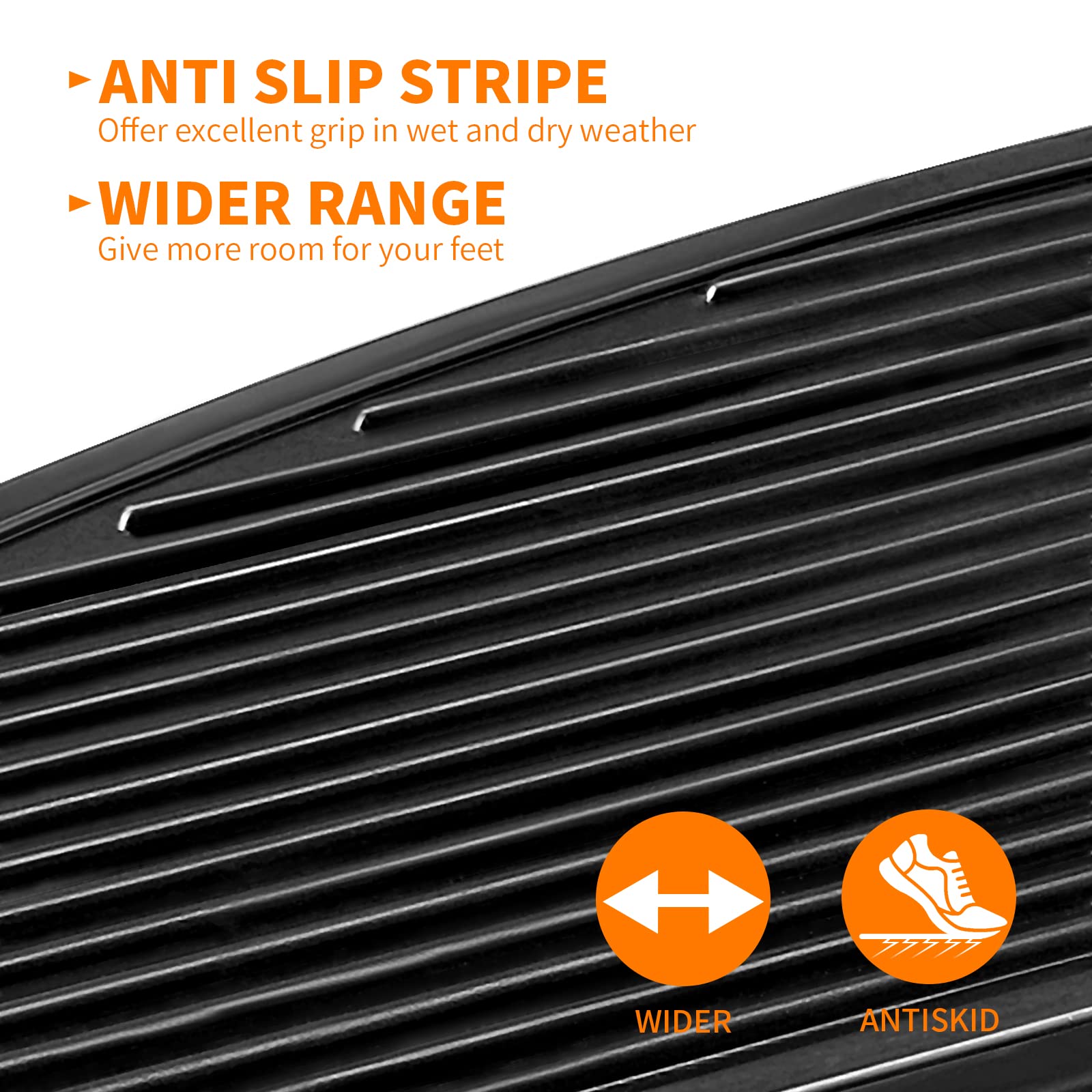 Eumti Motorcycle Front Rubber Driver Rider Insert Footboard Wide Foot Pegs Pedals Foot Boards Pad Compatible With Harley Touring Softail Road King Electra Glide 1986-Up