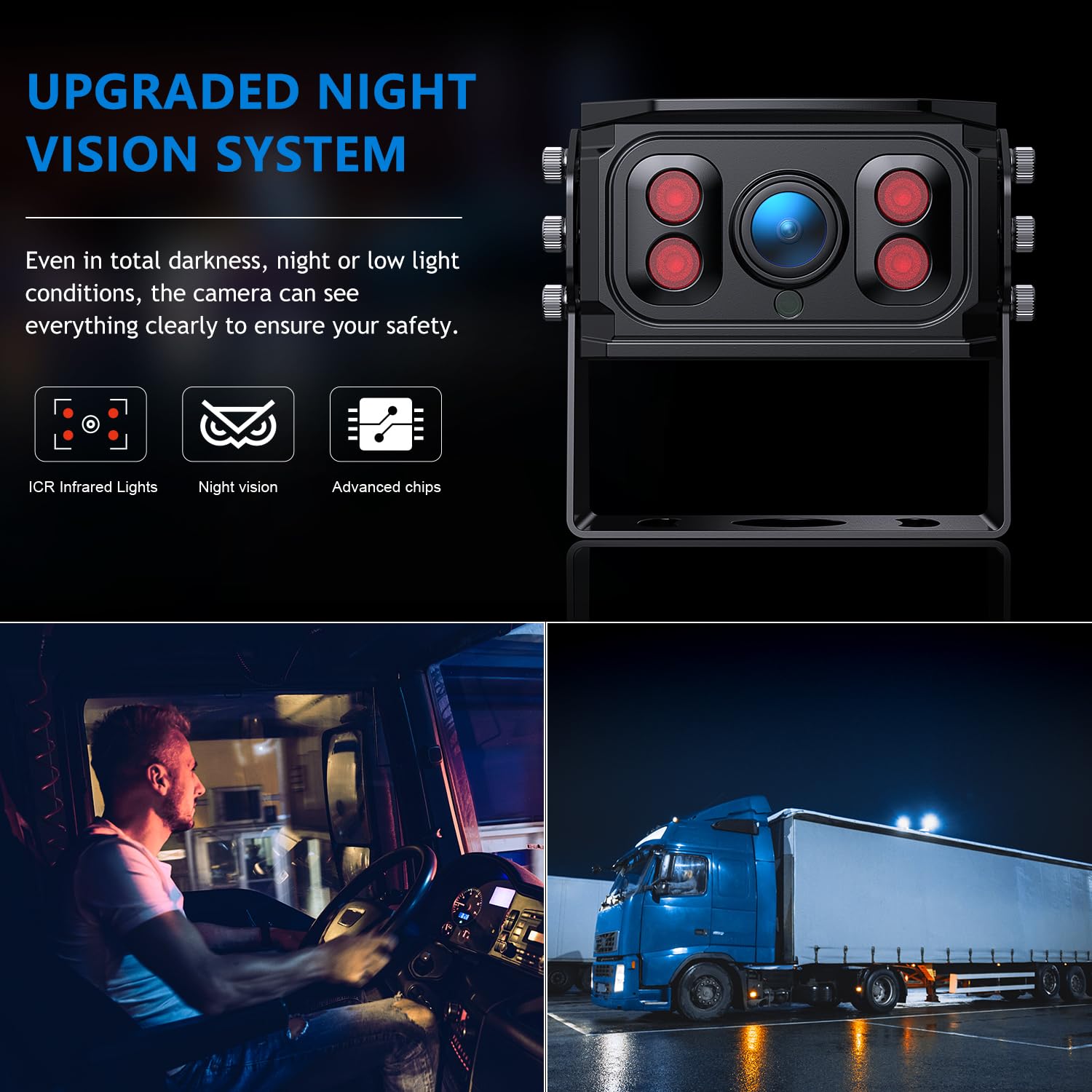 Dvknm Ultimate 9'' Ahd Ips Monitor 1080P Hd Dvr Recording Dual Split Backup Camera Complete Kit For Car Truck Rv Ip69 Waterproof