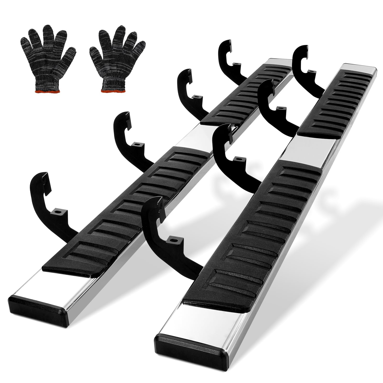 VEVOR Running Boards, 6 Step Bars Compatible with 2019-2023 Chevy Silverado/GMC Sierra 1500, 2020-2024 2500/3500HD Crew Cab, 2