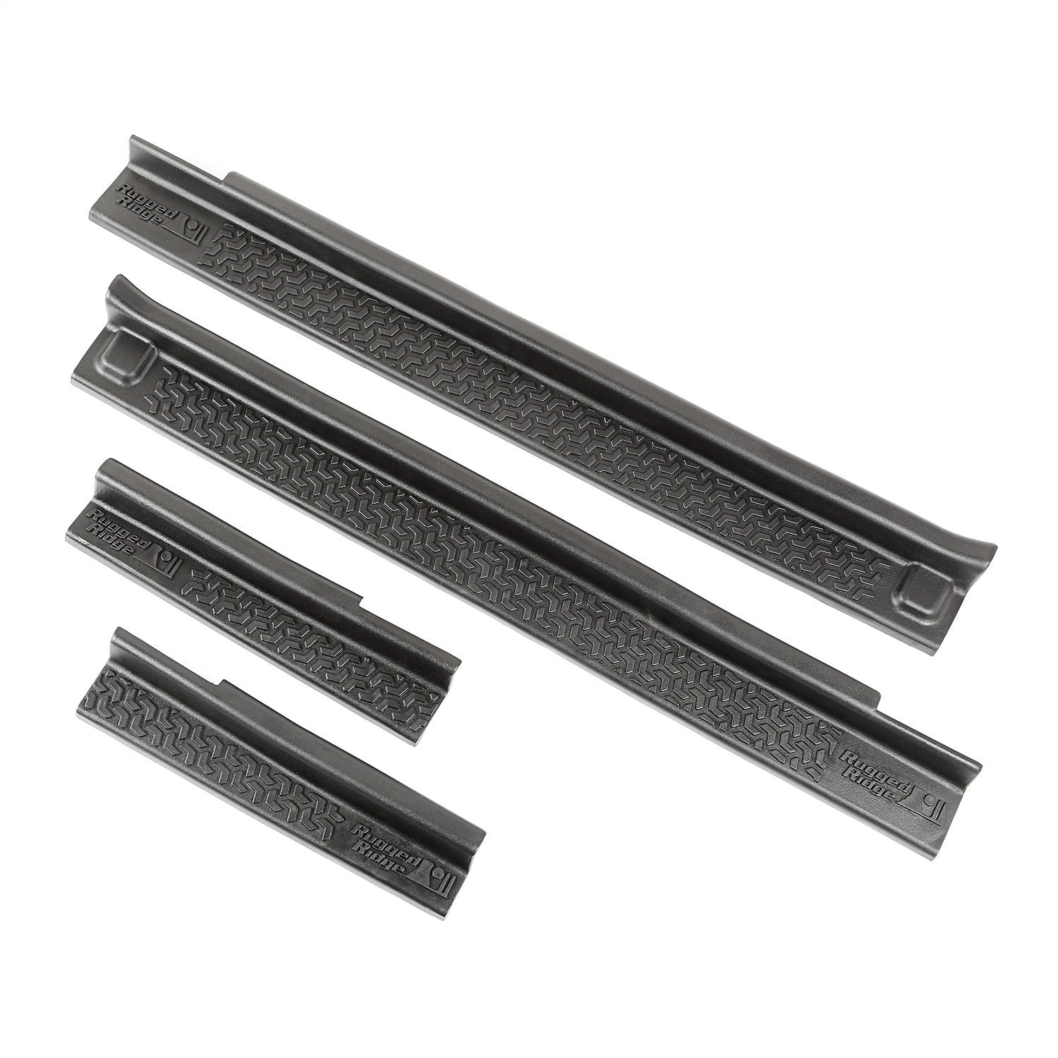 Rugged Ridge All-Terrain Entry Guards for Jeep Wrangler JKU | 4-Piece Set, No Drill | Black Thermoplastic | 11216.21 | Fits 2007