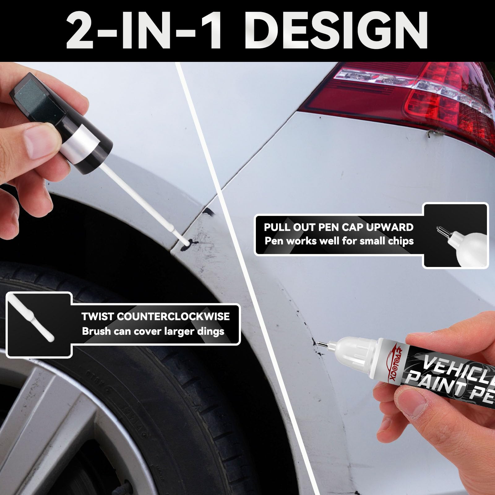 White Car Paint Touch Up Pen, Color Accurate Touch Up Paint For Cars, Professional Automotive Paint Scratch Repair, Lasting Auto