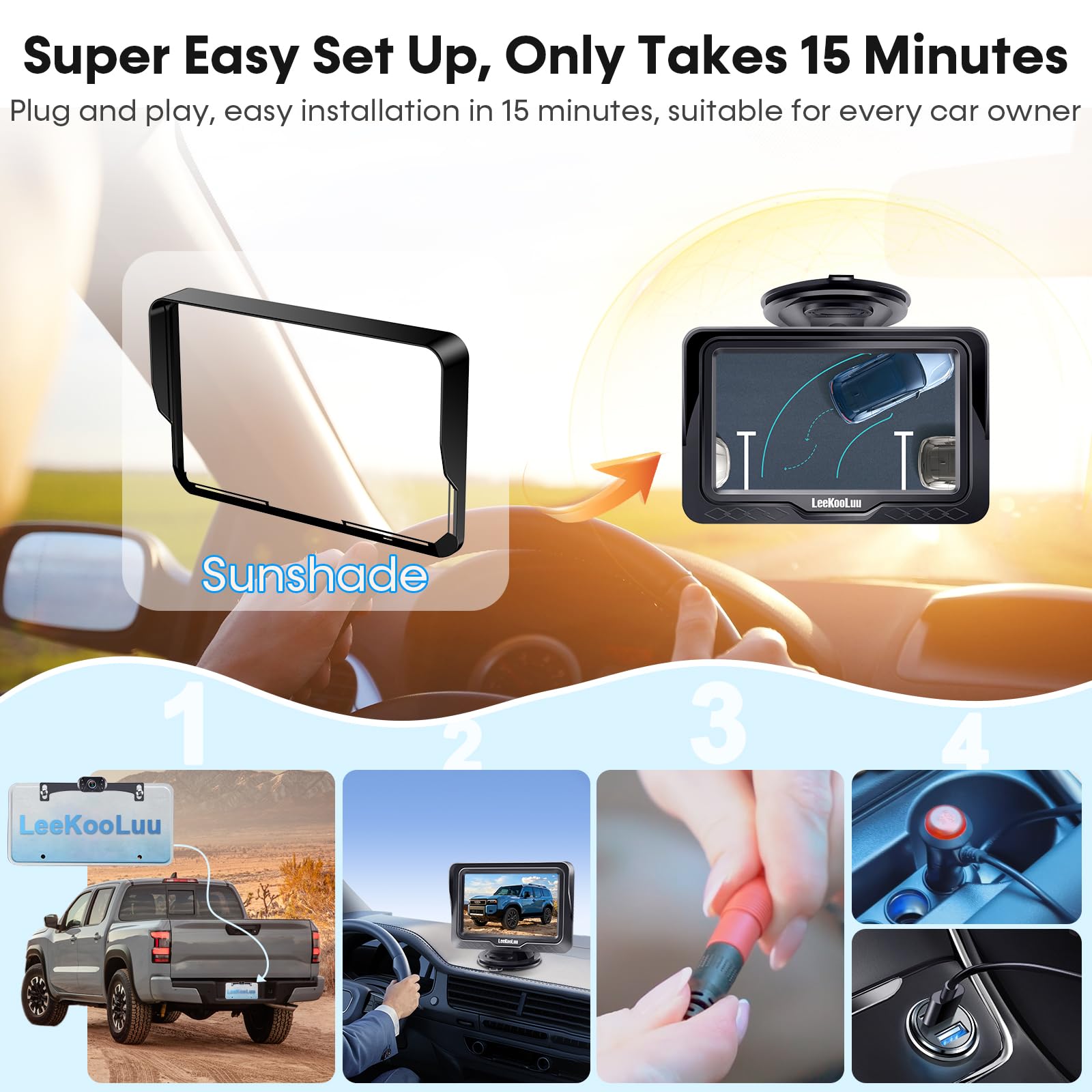 Backup Camera Ease Install For 2 Cars - 2-Pack, Plug & Play, Hd 1080P Rear View Camera Kit, Waterproof, Night Vision For Car, Tr