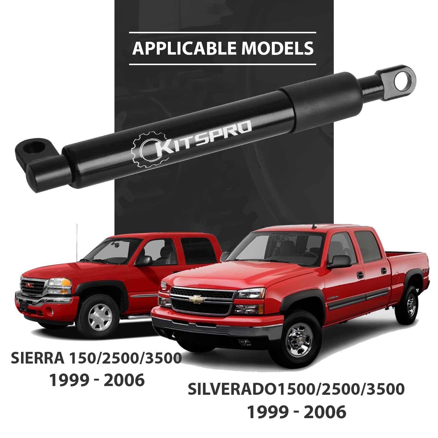 Kitspro Truck Tailgate Assist Accessories For Chevy Chevrolet Silverado And Gmc Sierra 1500 2500 3500, Pack Of 1 (1999-2007, Classic Rod)