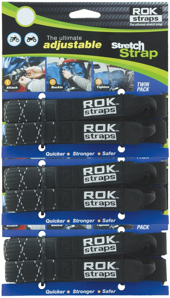 Rok Straps Rok-10358 Black/Reflective 12' - 42' Pack Adjustable Stretch Strap