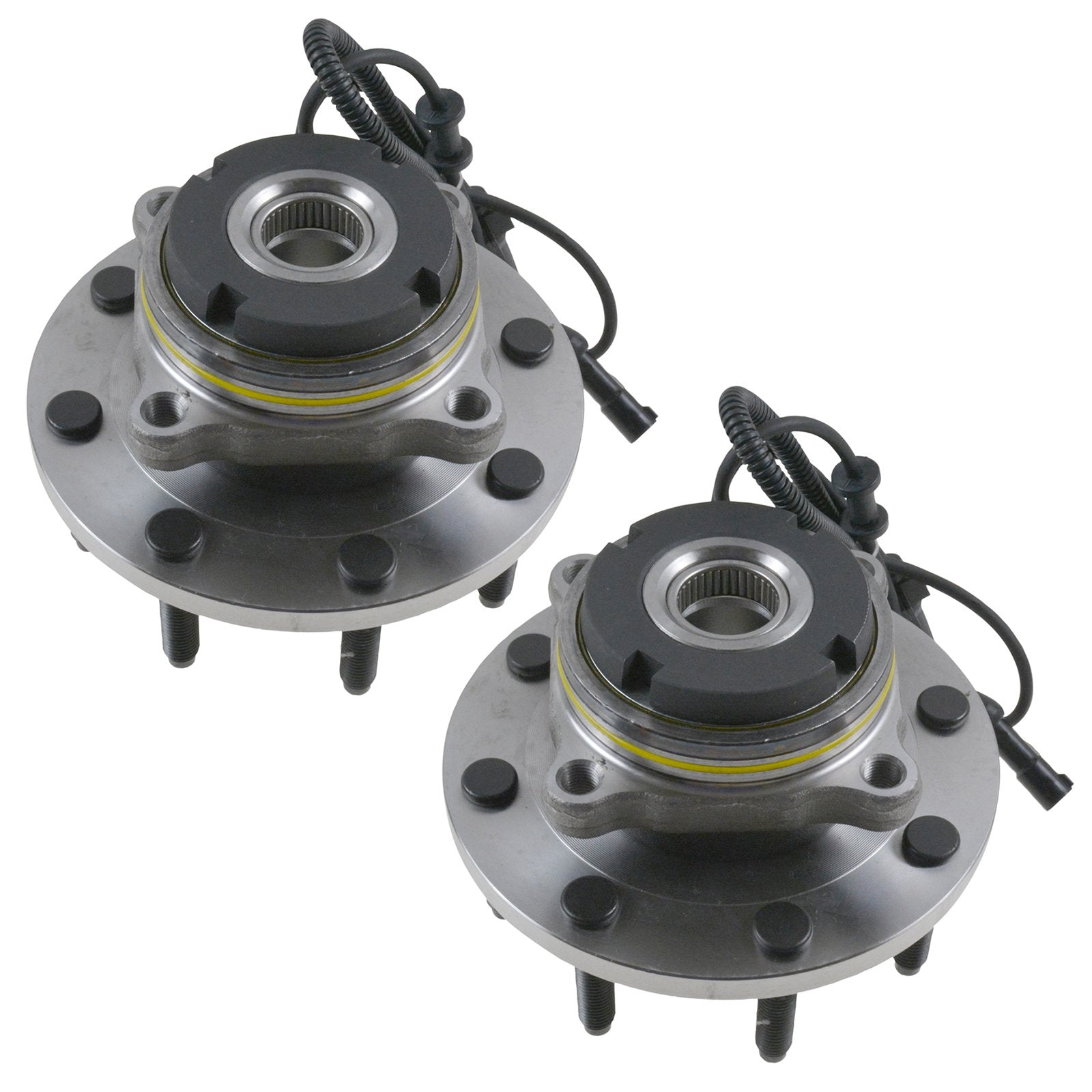 Trq Front Wheel Hub Bearings Assembly Set Compatible With 2000-2002 Ford Excursion 1999-2004 F-250 Super Duty F-350 Super Duty
