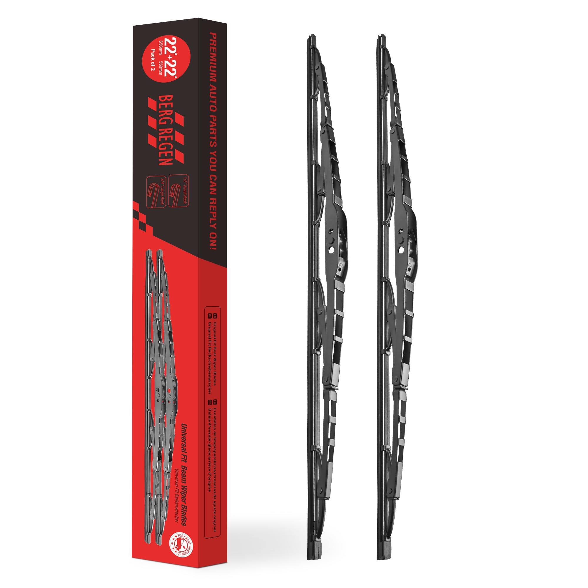 Berg Regen 22 Inch 2 Pack Silicone Windshield Wiper Blades Replacement For Ford F150 F250 F350 F450 F550 2021 2020 2019 2018 201