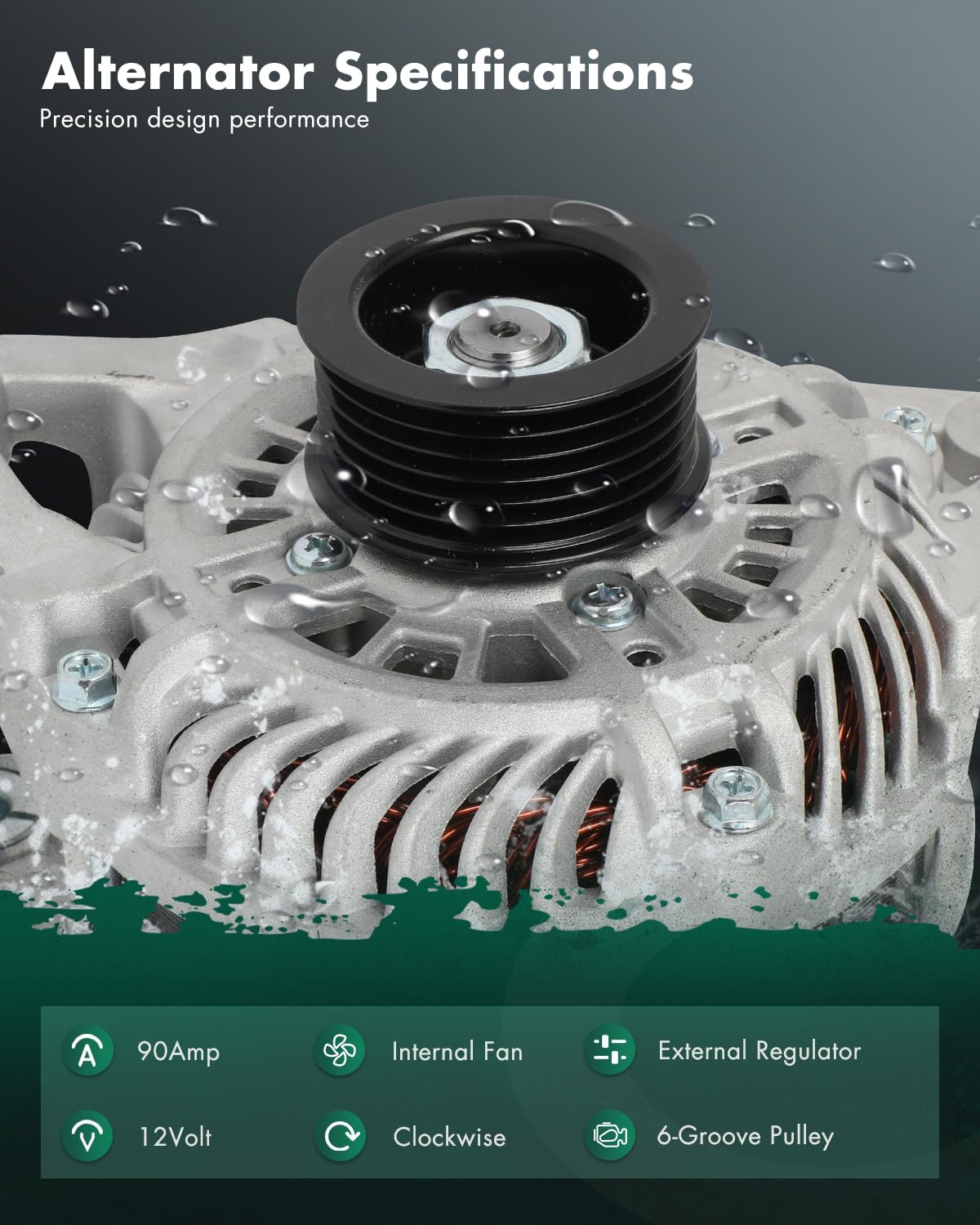 SCITOO Alternator Compatible with 1.5L for Mazda 2 2011-2014 - 12V 90Amp CW 6-Groove Pulley, Replace OE 11578 A2TG1391 A00002TG1