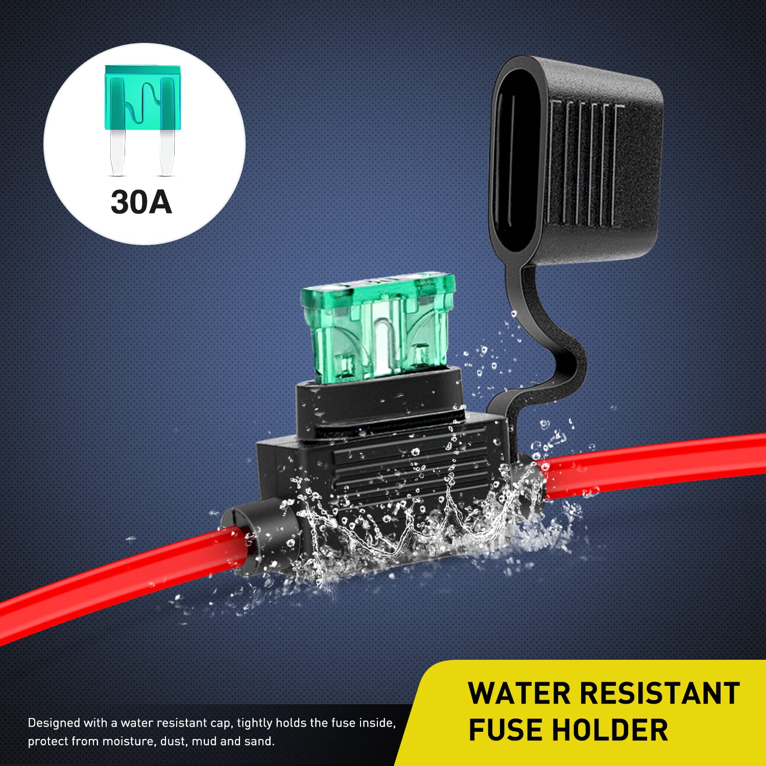 Nilight 120 Pcs Mini Atm/Apm Blade Fuse 5A/7.5A/10A/15A/20A/25A/30A Amp Assorted Set With 10 Pack 14Awg Atc/Ato Inline Fuse Hold