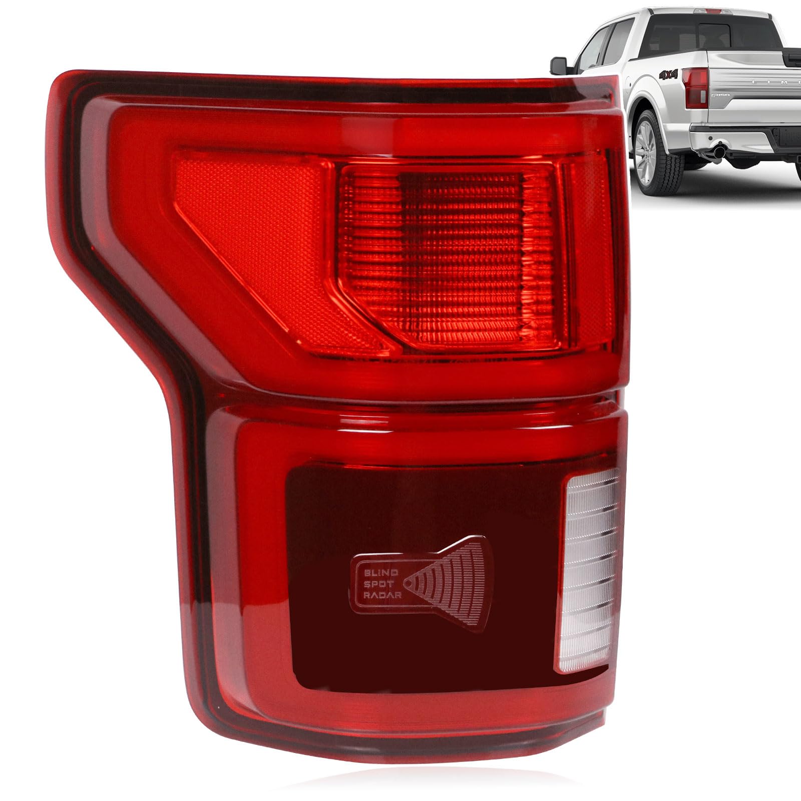 Nakuuly Led Tail Lights With Blind Spot Compatible With Ford F150 2018 2019 2020 Left Driver Side Taillight Rear Brake Lamp Sign