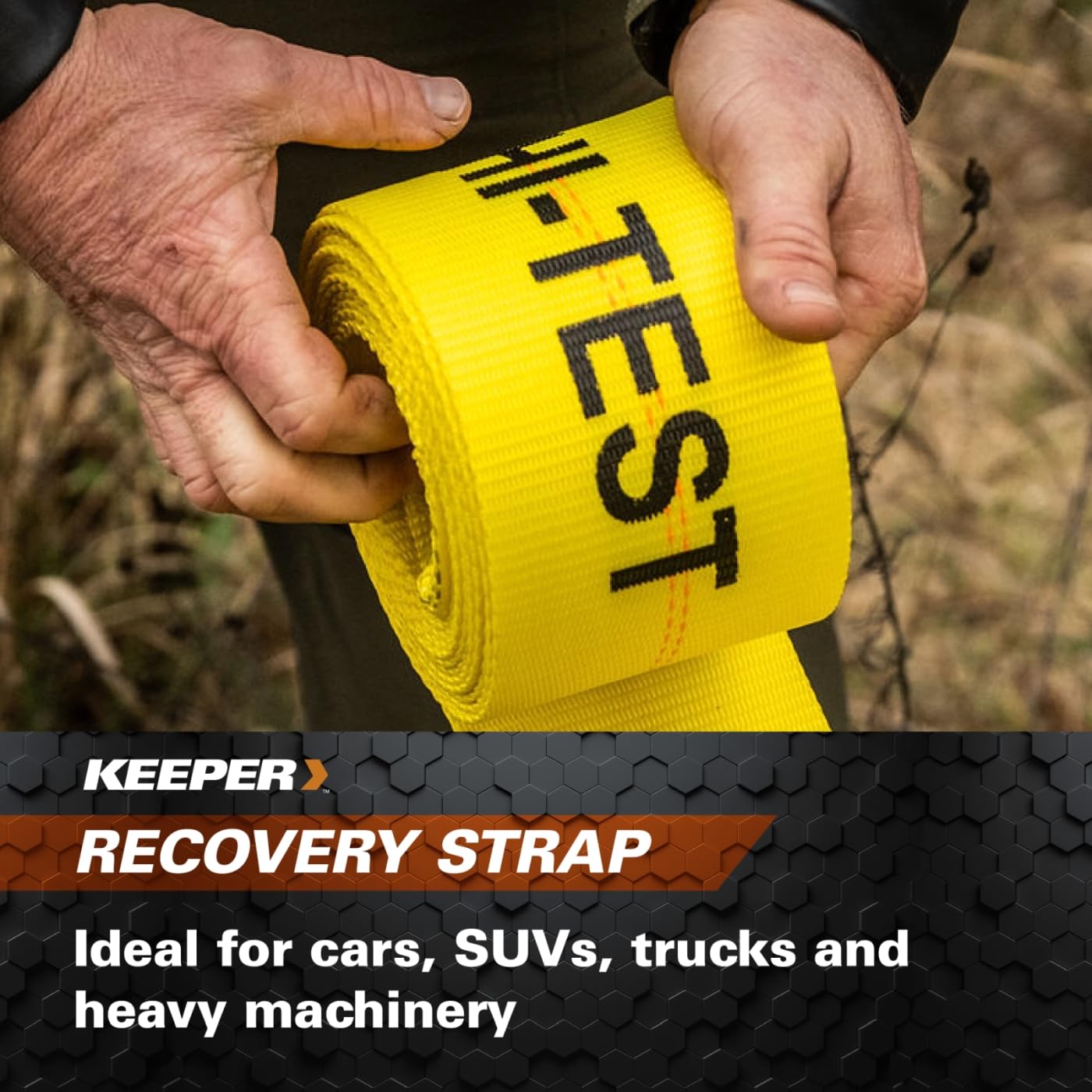 Keeper - 6'' X 30 Emergency Vehicle Towing And Recovery Strap - 30,000 Lbs. Max Vehicle Weight And 60,000 Lbs. Break Strength
