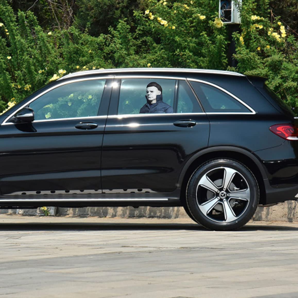 Toogod Michael Myers Car Window Decal Halloween Window Cling Funny Car Stickers For Automotive(For Left Side)