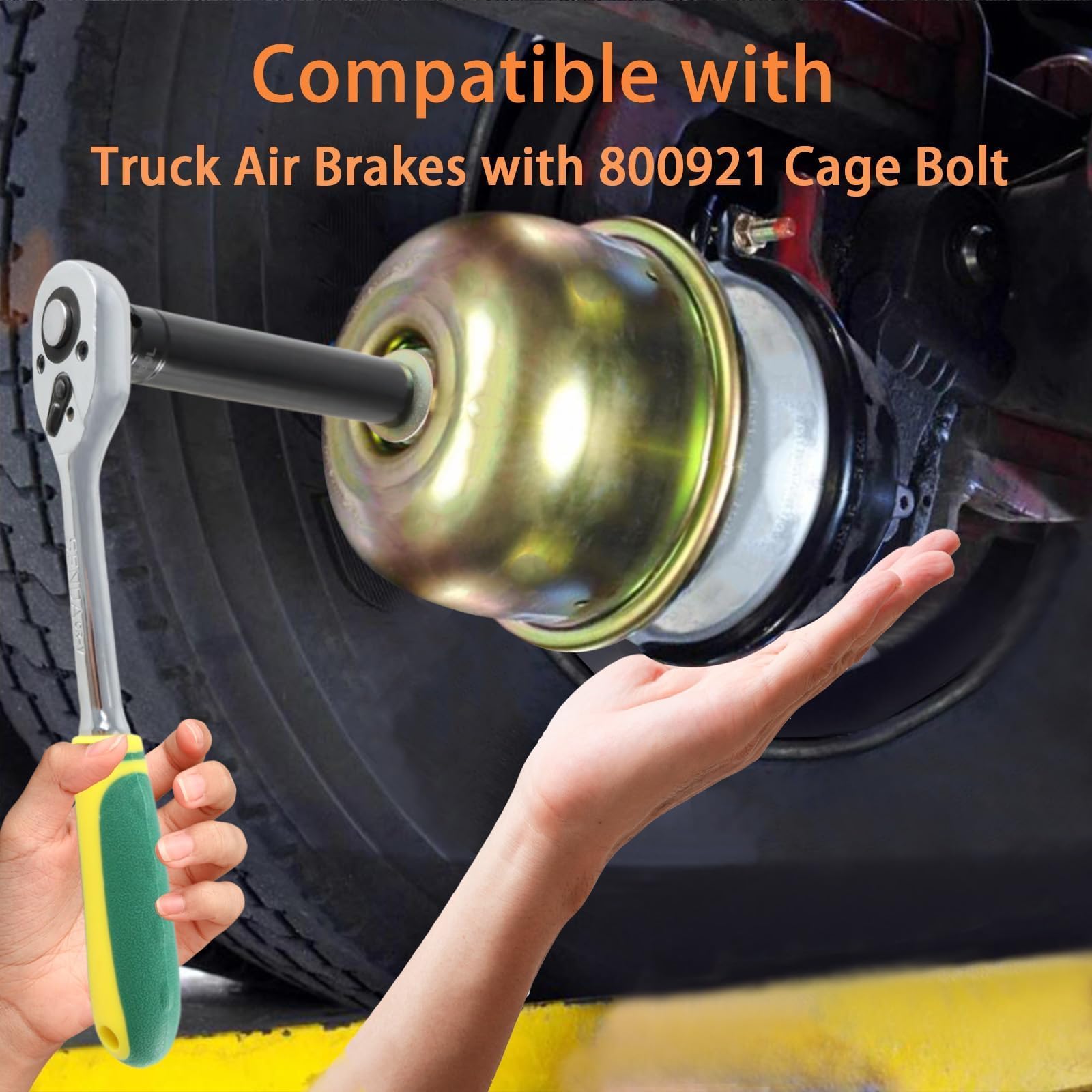 EVRBUL 3/4'' Socket Truck Cage Bolt Socket Tool Removal Puller Tool Compatible with Truck Air Brakes with 800921 Cage Bolt, Extr