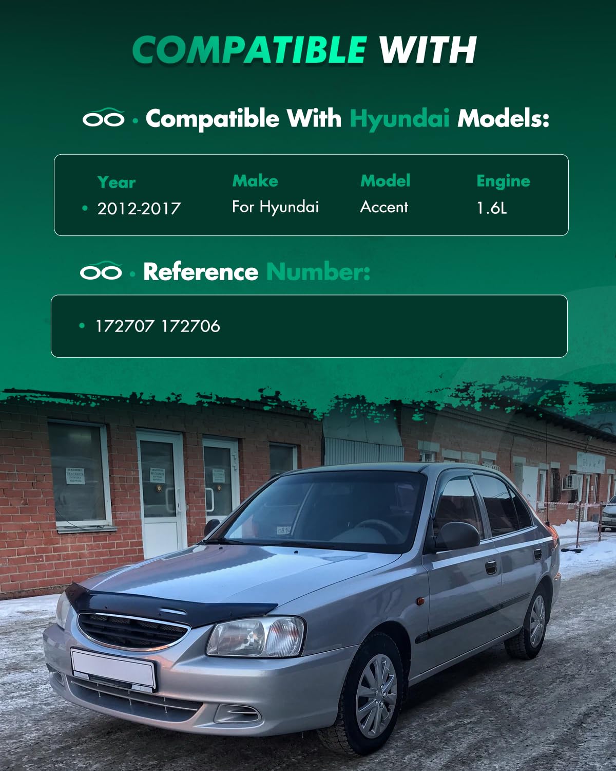 Scitoo - Front Complete Strut & Coil Spring Assembly Fits 2012-2017 For Hyundai Accent With 172707 172706 - Set Of 2