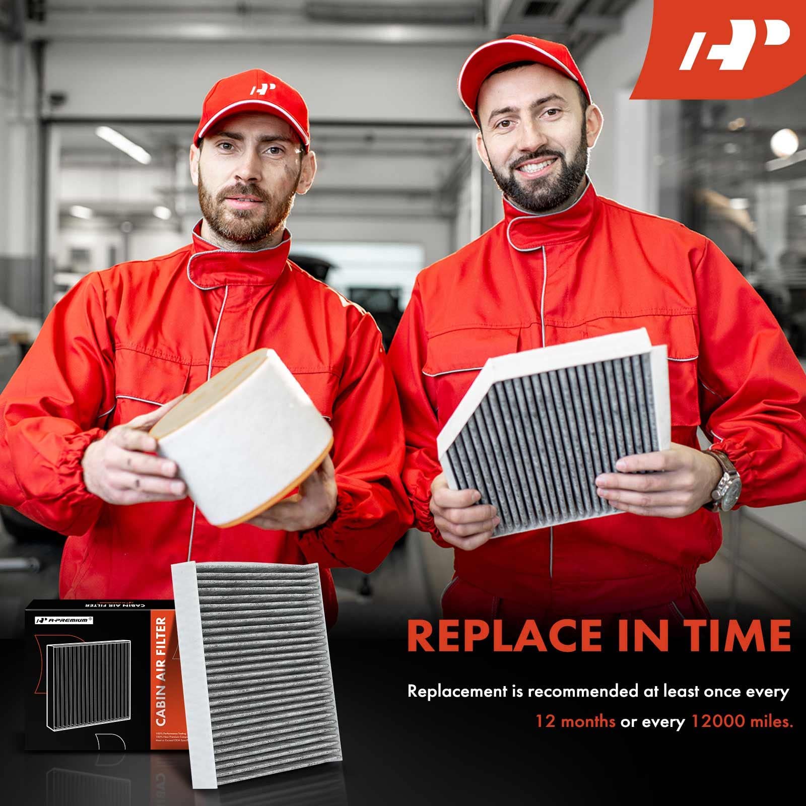 A-Premium 2-Pc Cabin Air Filter With Activated Carbon - Compatible With Hyundai & Kia Vehicles - Accent, Tucson, Veloster, Genes